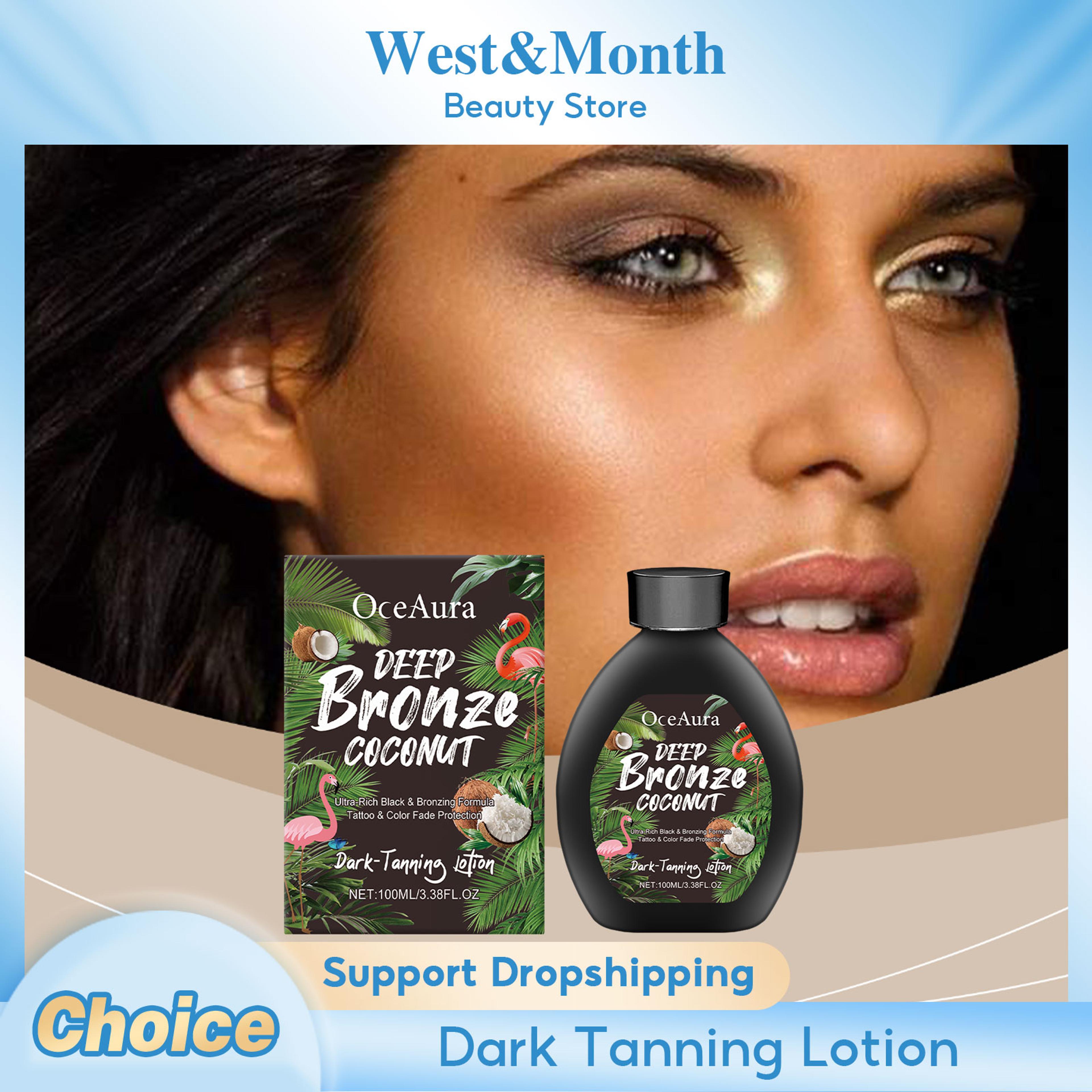 coconut tanning lotion sunless tanner, bronzing enhancer darkening booster, hydrate golden brown sunbeds self bronzer