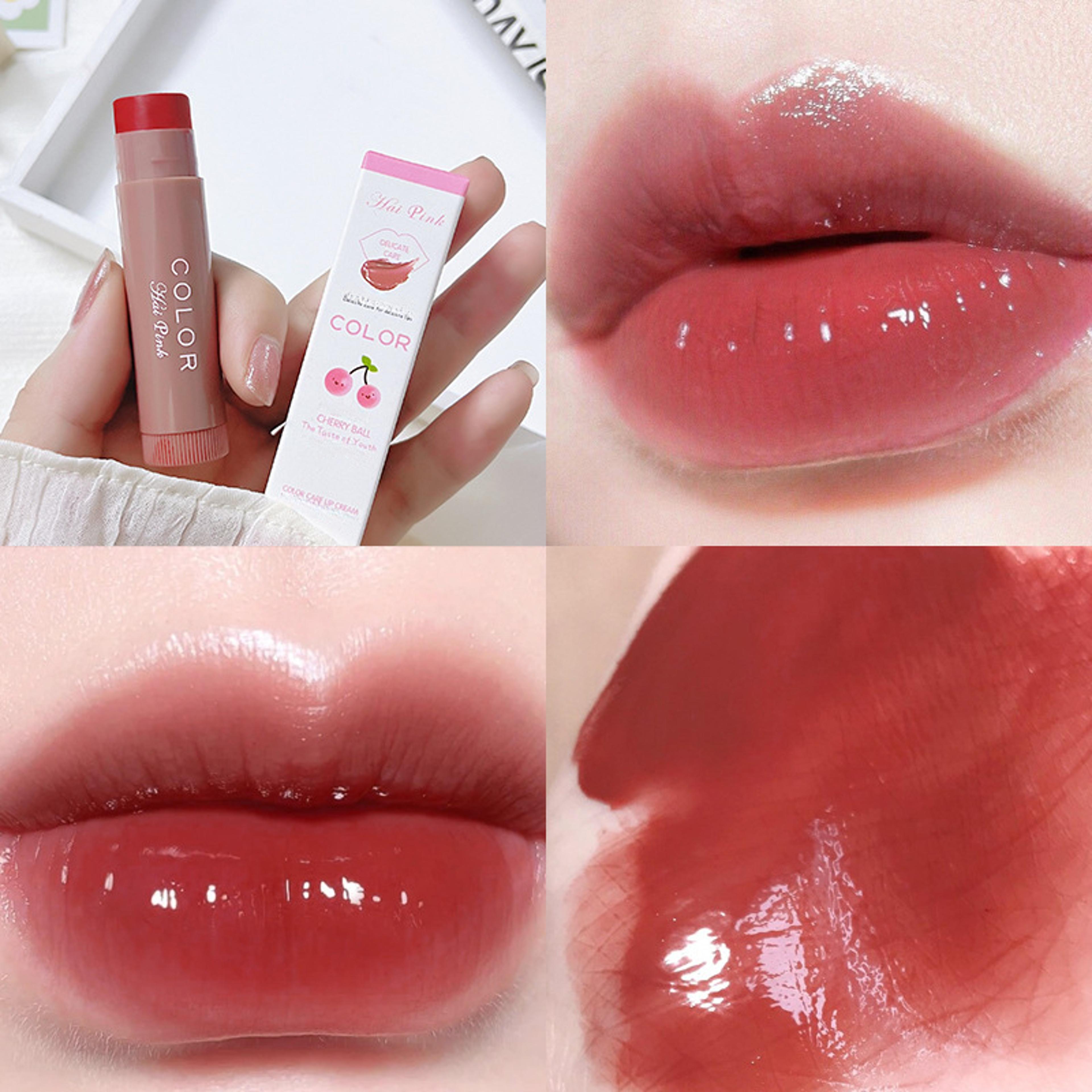 moisturizing cute colored lip balm lip tint, long lasting waterproof lipstick, women girls lips makeup gift