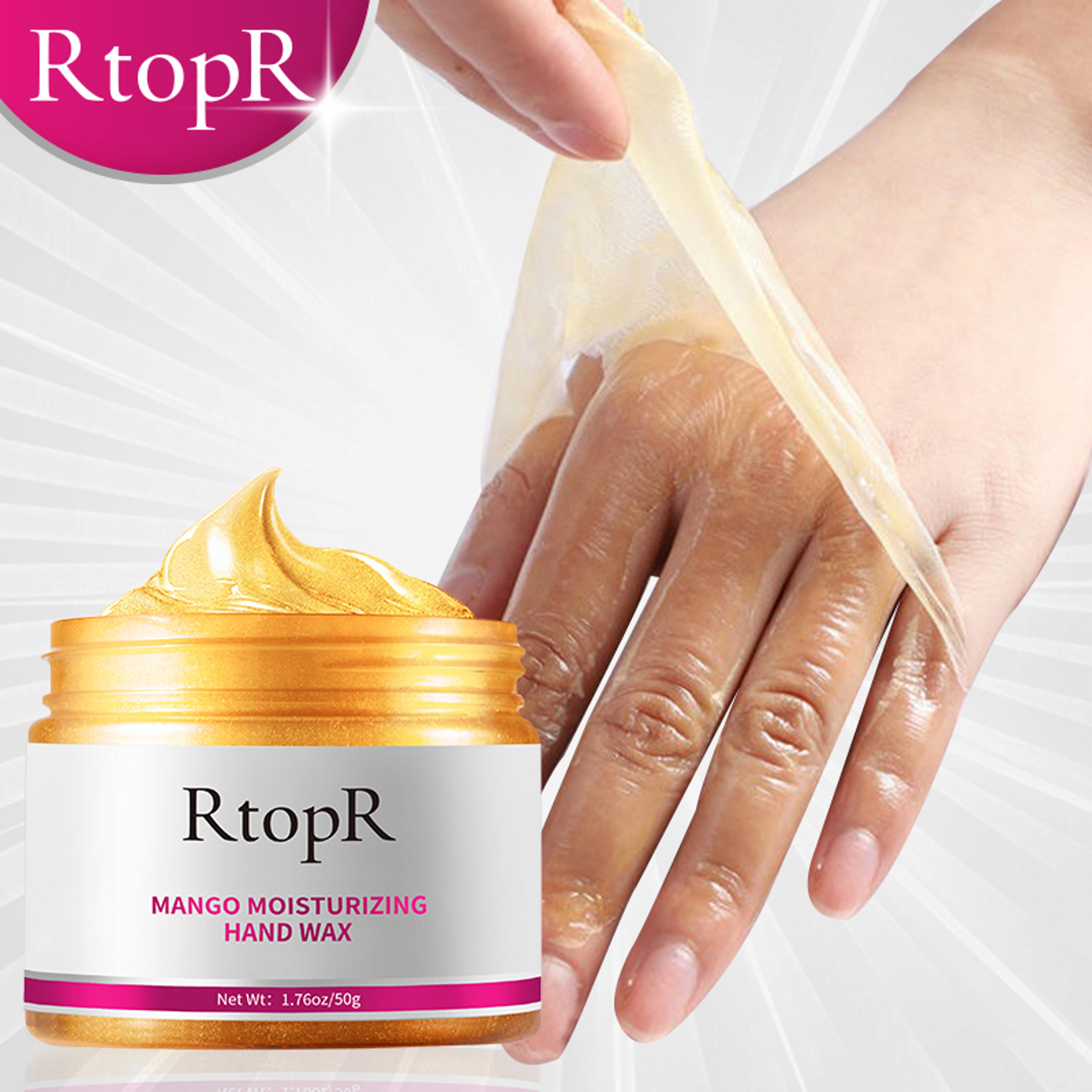 mango moisturizing hand wax mask, repair, exfoliating hand therapy for calluses with anti-aging acid paraffin care scrub