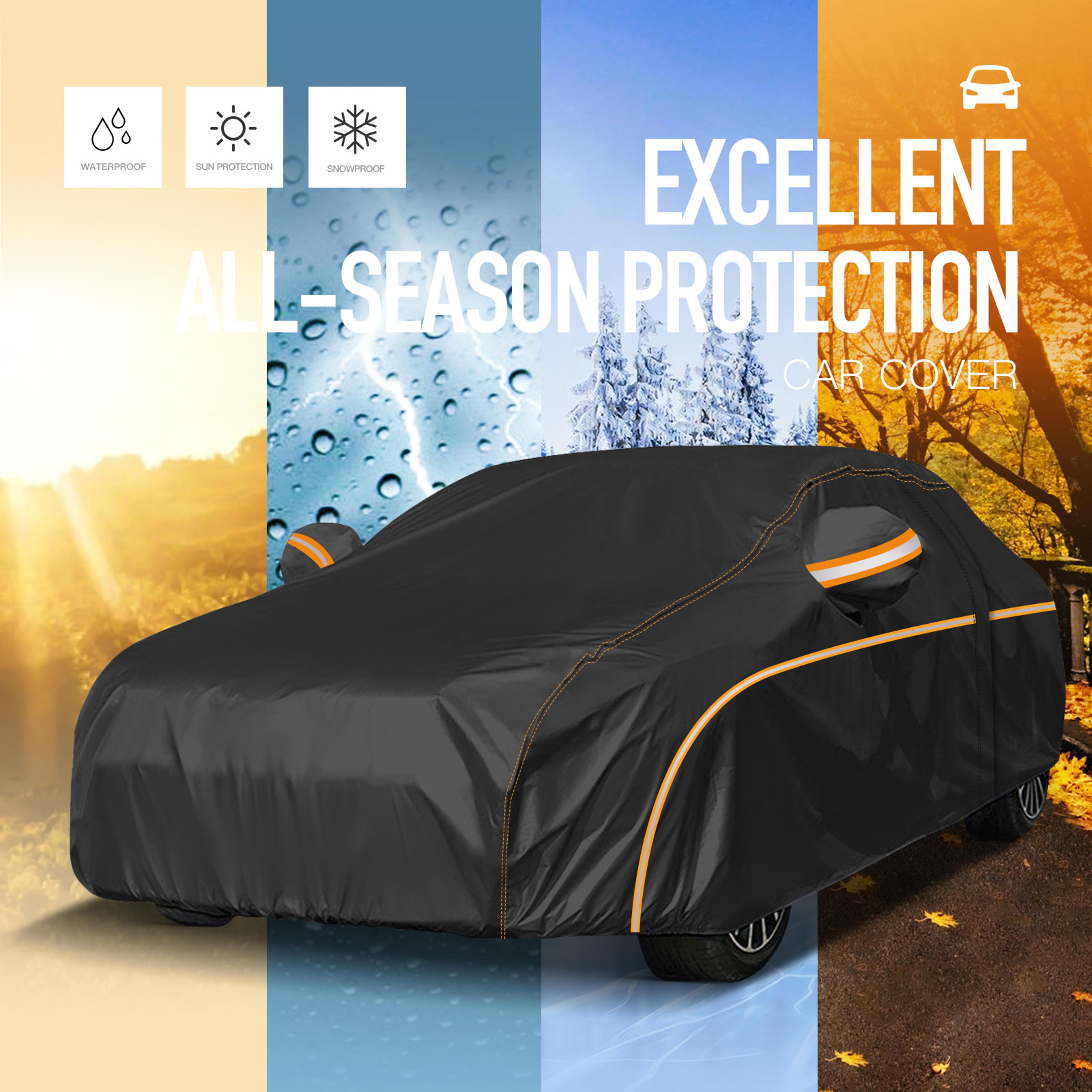 universal car cover outdoor waterproof, windproof with straps, uv snow dust resistant, 210d oxford fabric for bmw audis