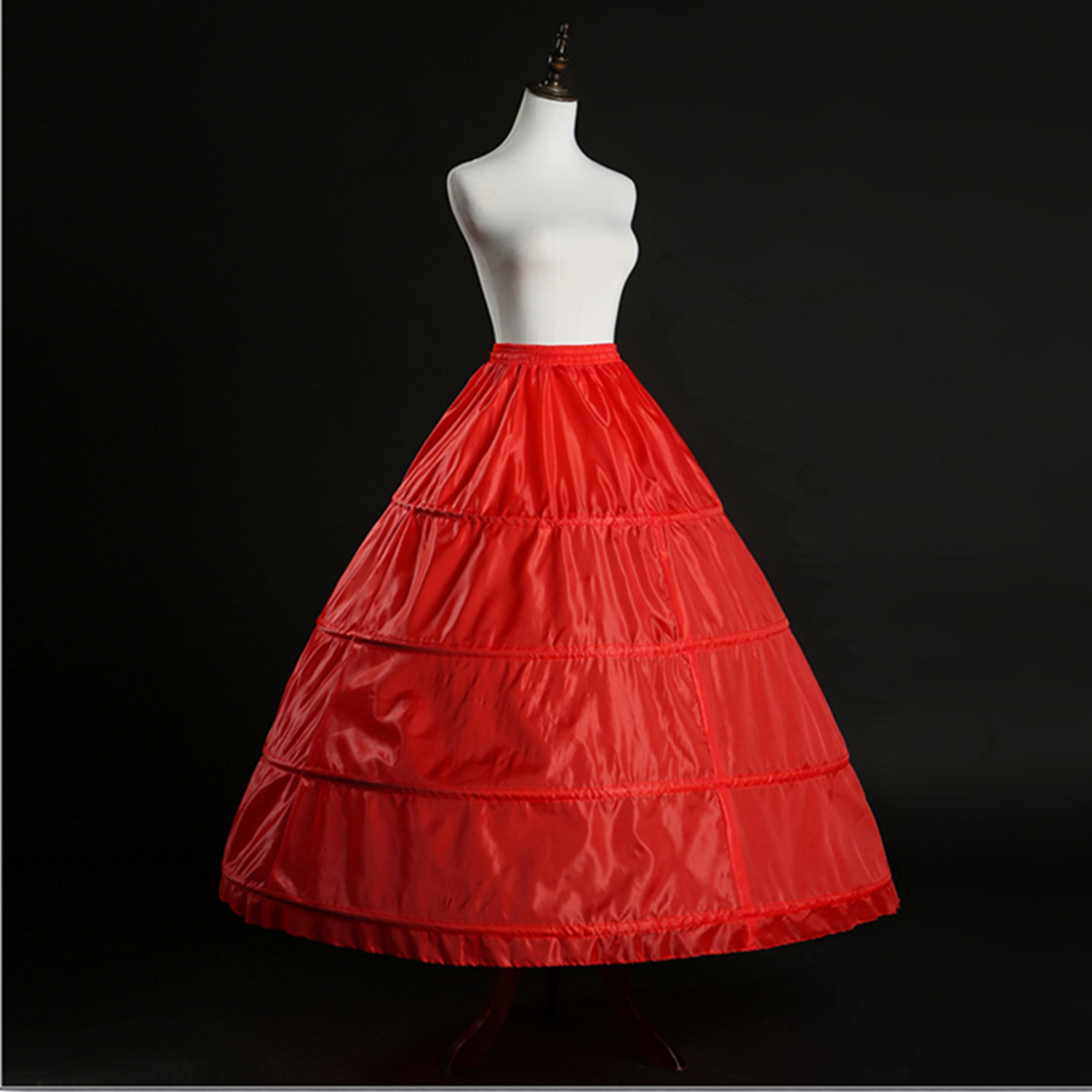 a line crinoline slip, red 4 hoop petticoat underskirt, for wedding dress, ball gown, high quality