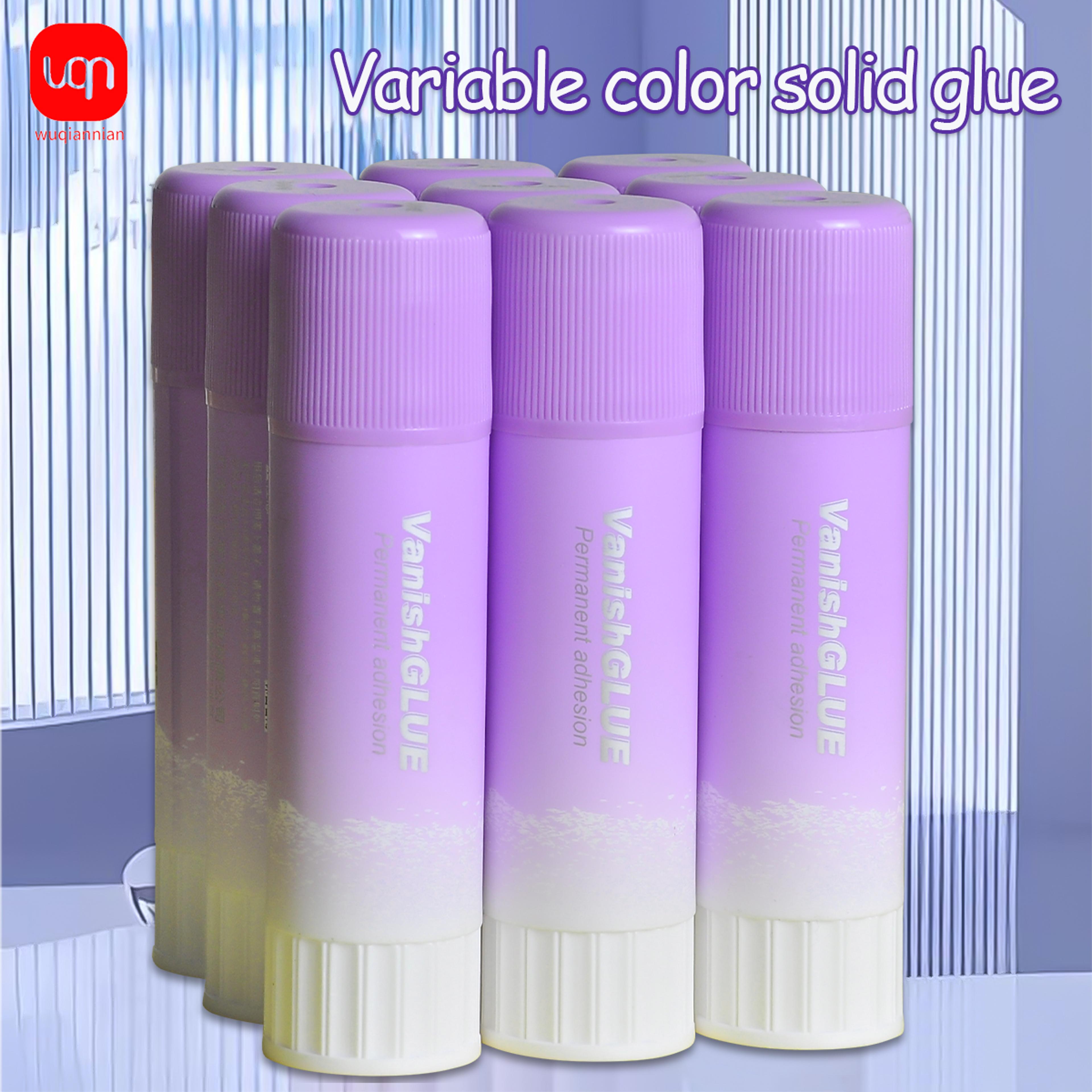 1pcs, 3pcs, 6pcs purple solid glue stick pvp color changing glue, high viscosity student stationery, school supplies