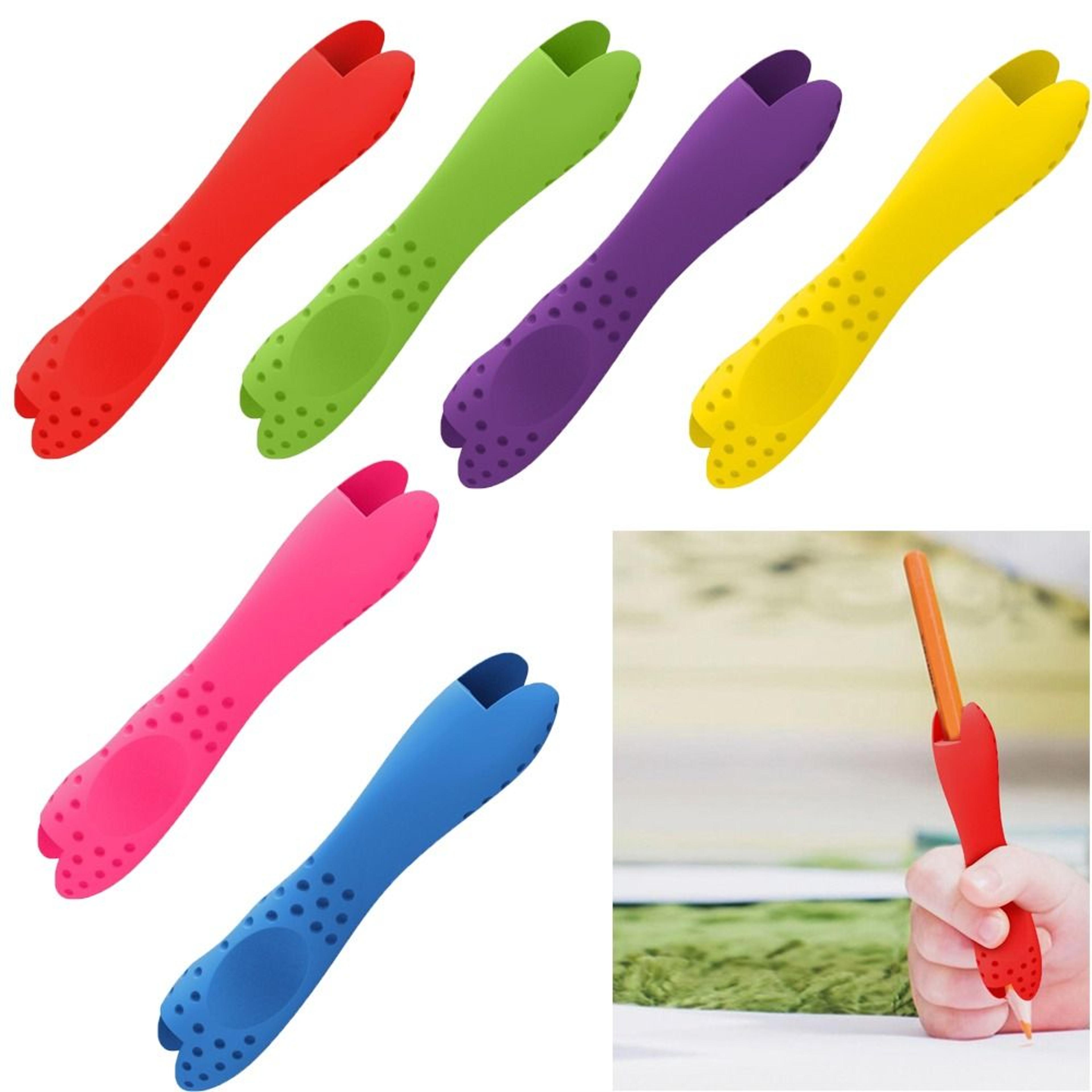 silicone pencil holders aid handwriting, non slip writing aid tools, reusable comfortable handwriting posture correction