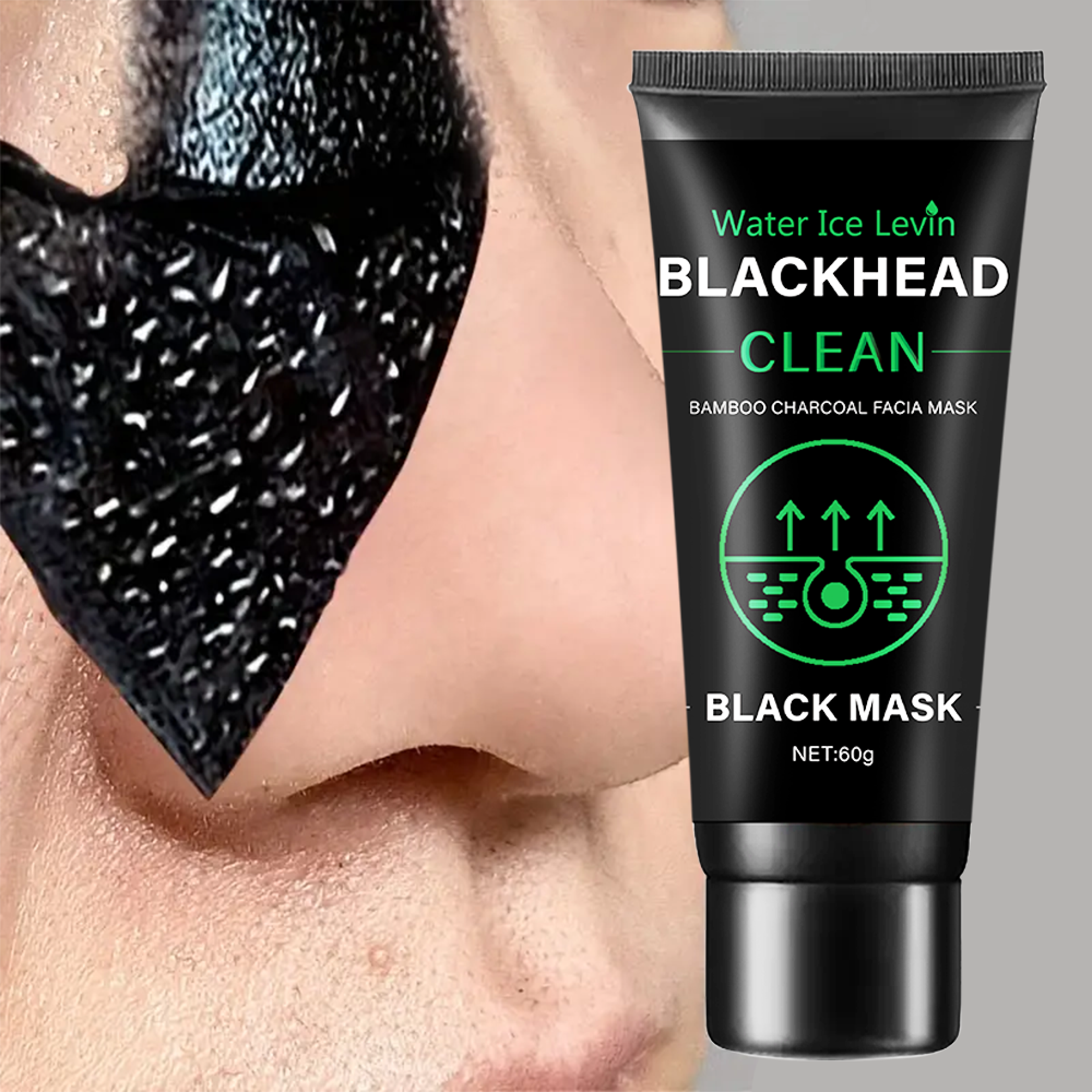 deep purifying black mask with bamboo carbon, viral pore minimizing effect for clear skin