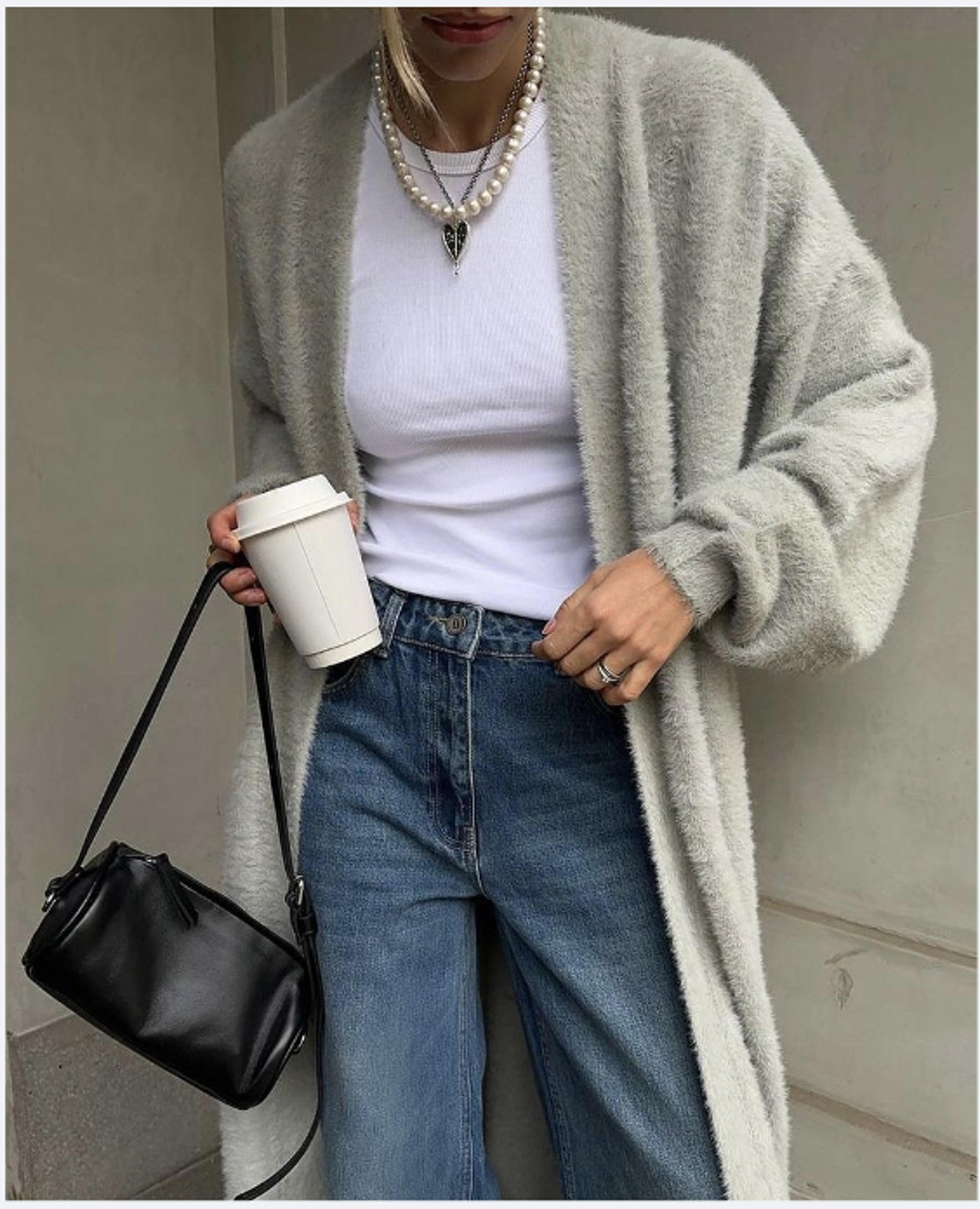vintage cardigan for women, fluffy warm long sleeve, oversize knitted sweater, solid white autumn winter fashion