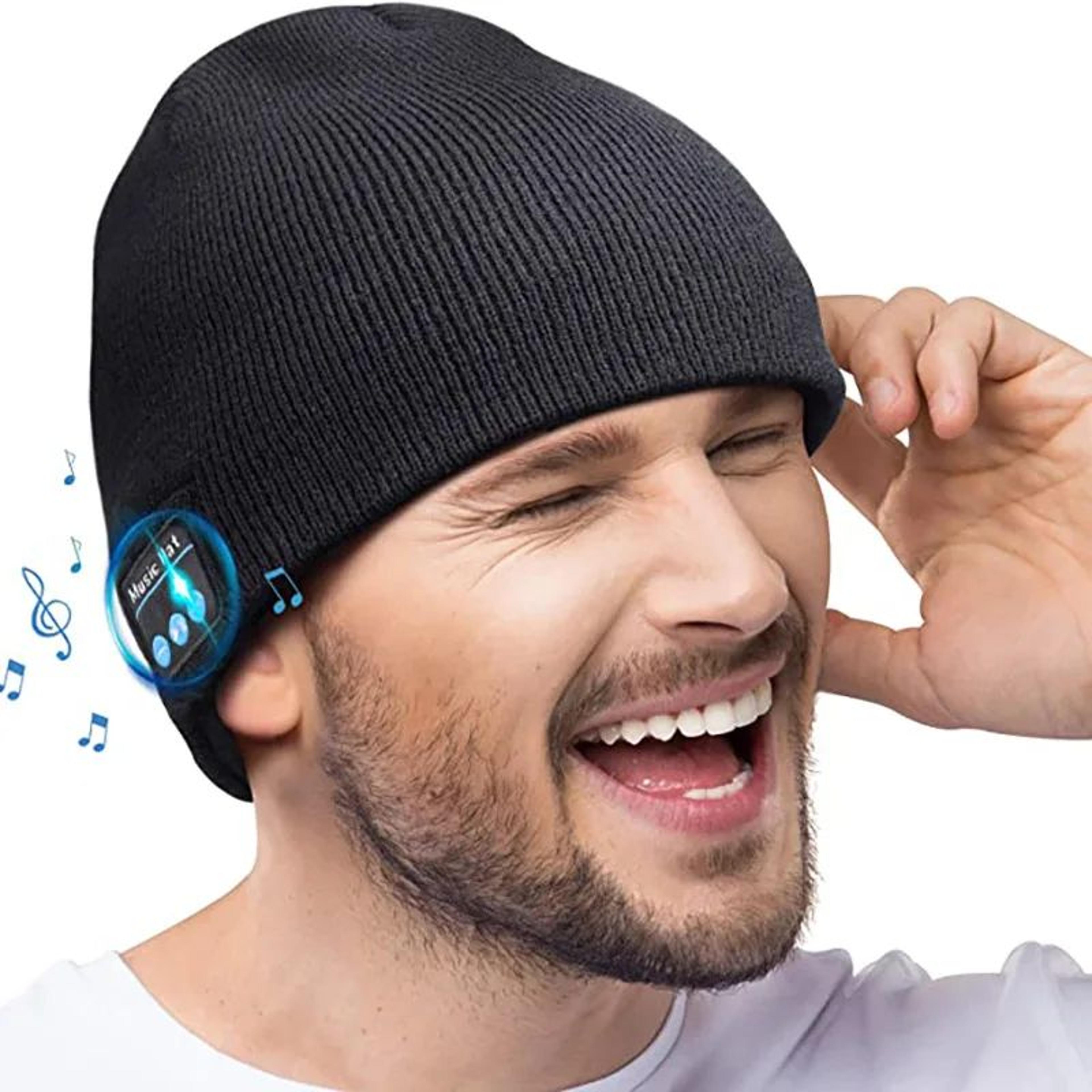 music bluetooth beanie - wireless music hat with built-in speakers & mic, perfect gift for music lovers