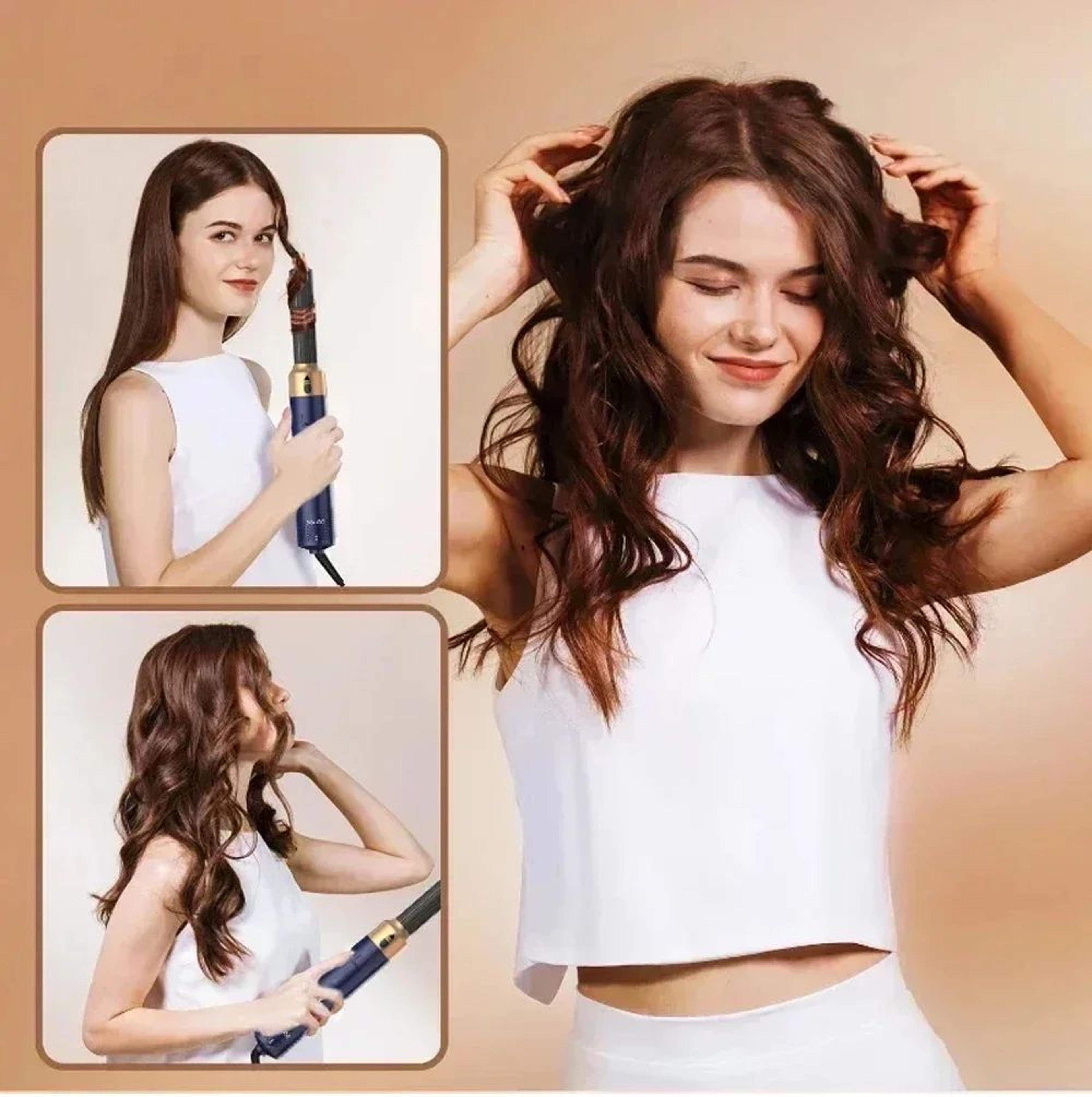 quiet air hair styler brush for blow drying, curling, smoothing & frizz-free styling