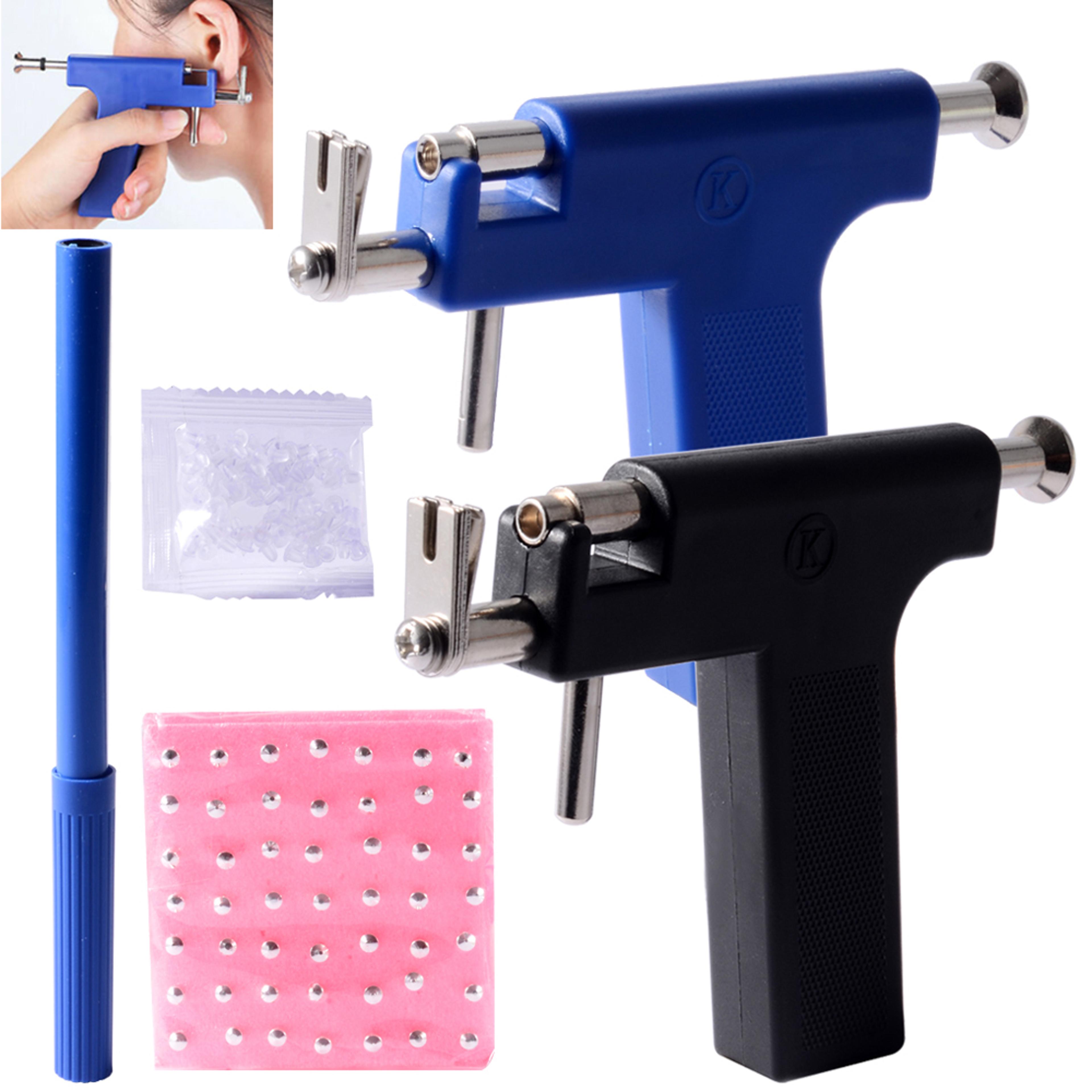 professional piercing gun kit – ear, nose & navel body piercing tool with steel studs