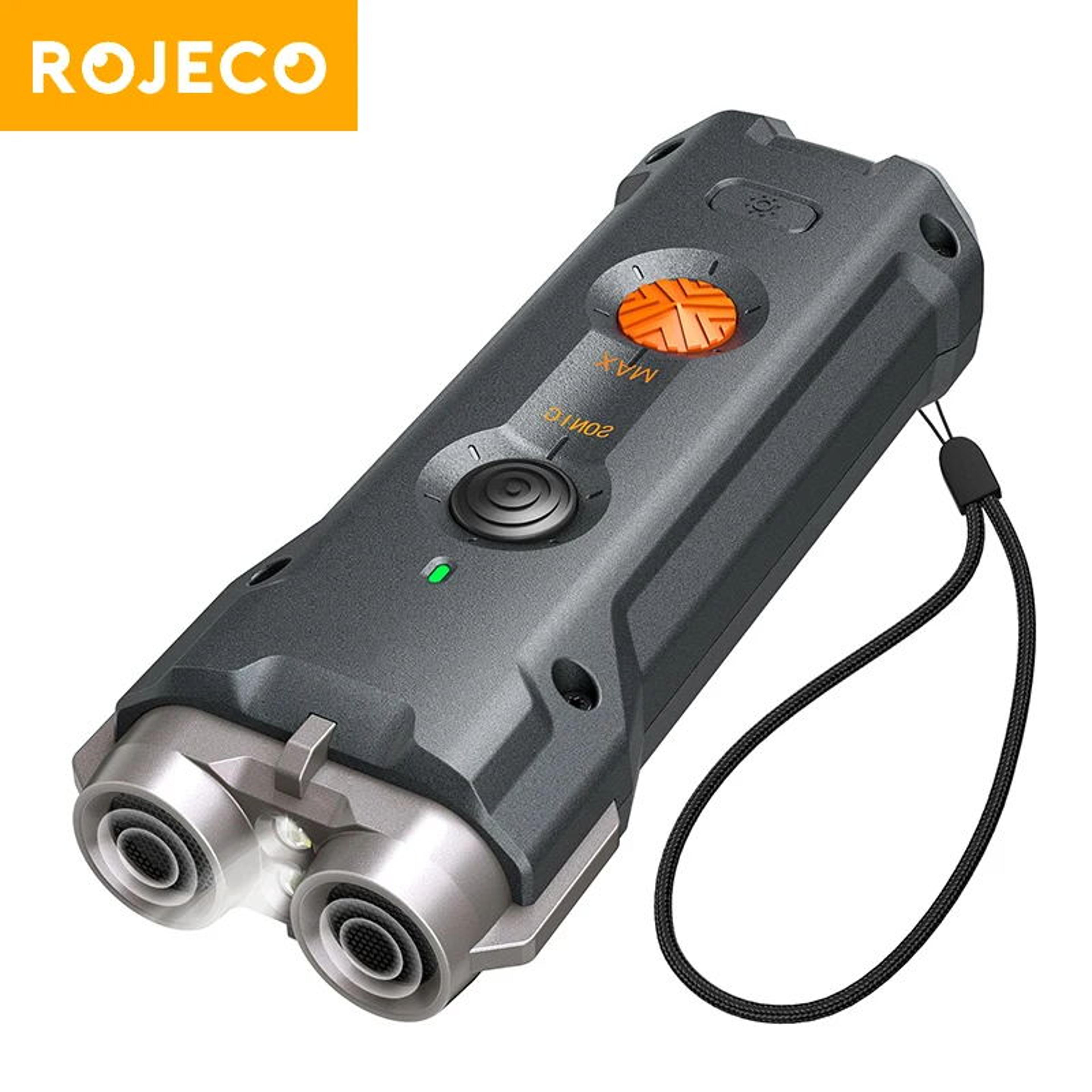 high power ultrasonic dog alarm repeller, anti barking deterrent device with led flashlight, rechargeable training tool