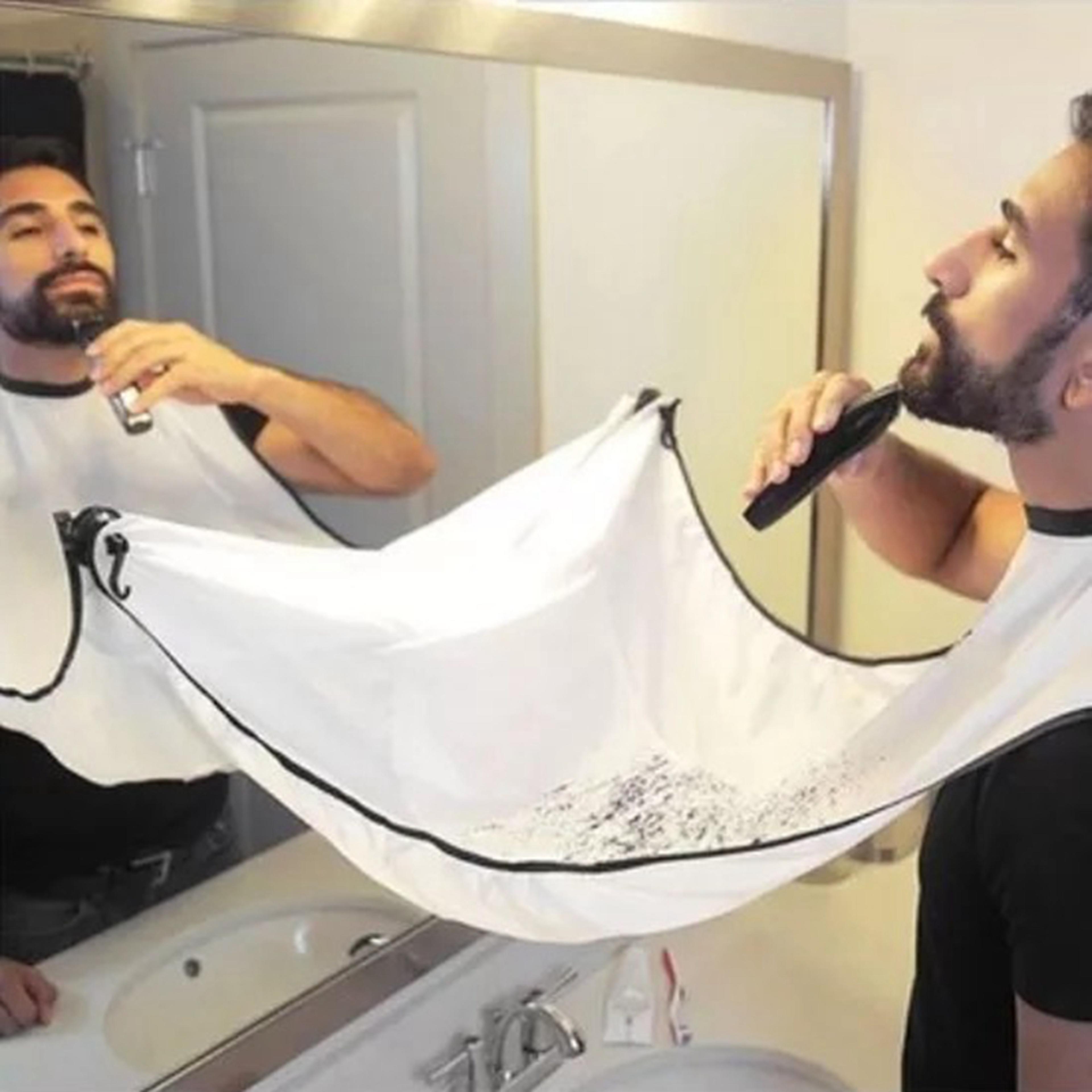 male shaving apron beard catcher cape, hairdresser & barber bib for men shaver cleaning face bib for shaved hair
