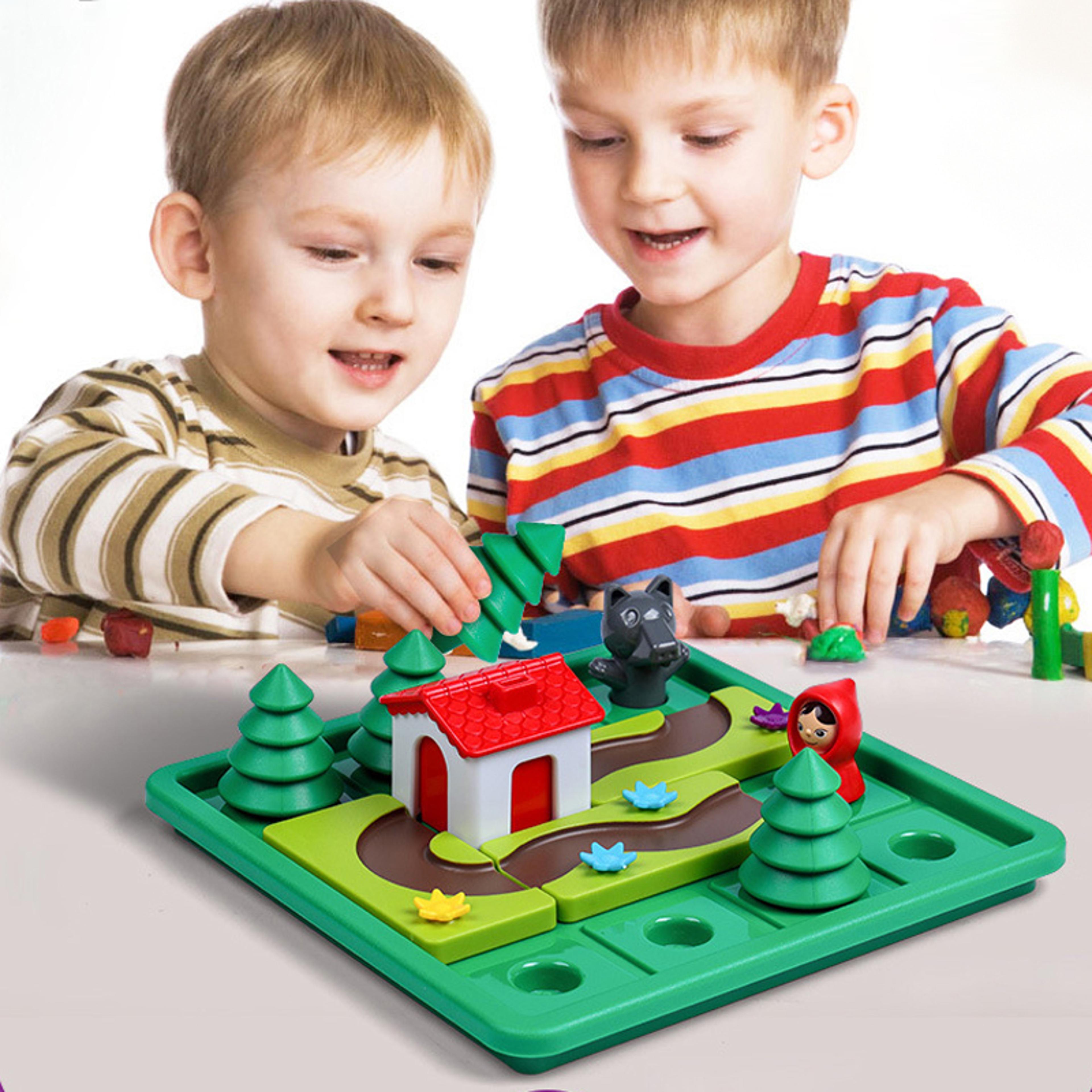 educational logic game for kids, little red riding hood hide & seek board game, brain teaser puzzle for skill building