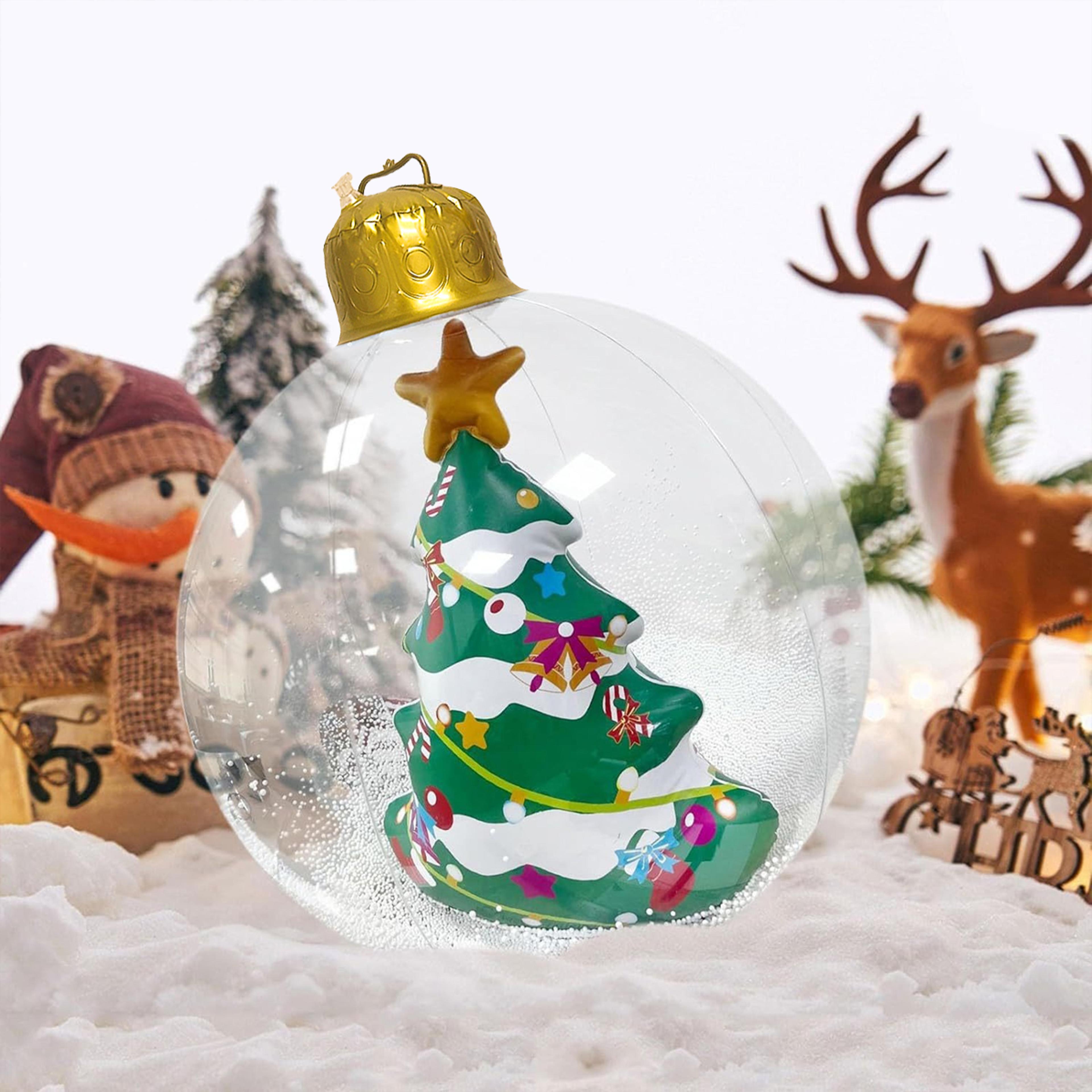 christmas ball outdoor inflatable, transparent giant, inflatable decorated snowman balls