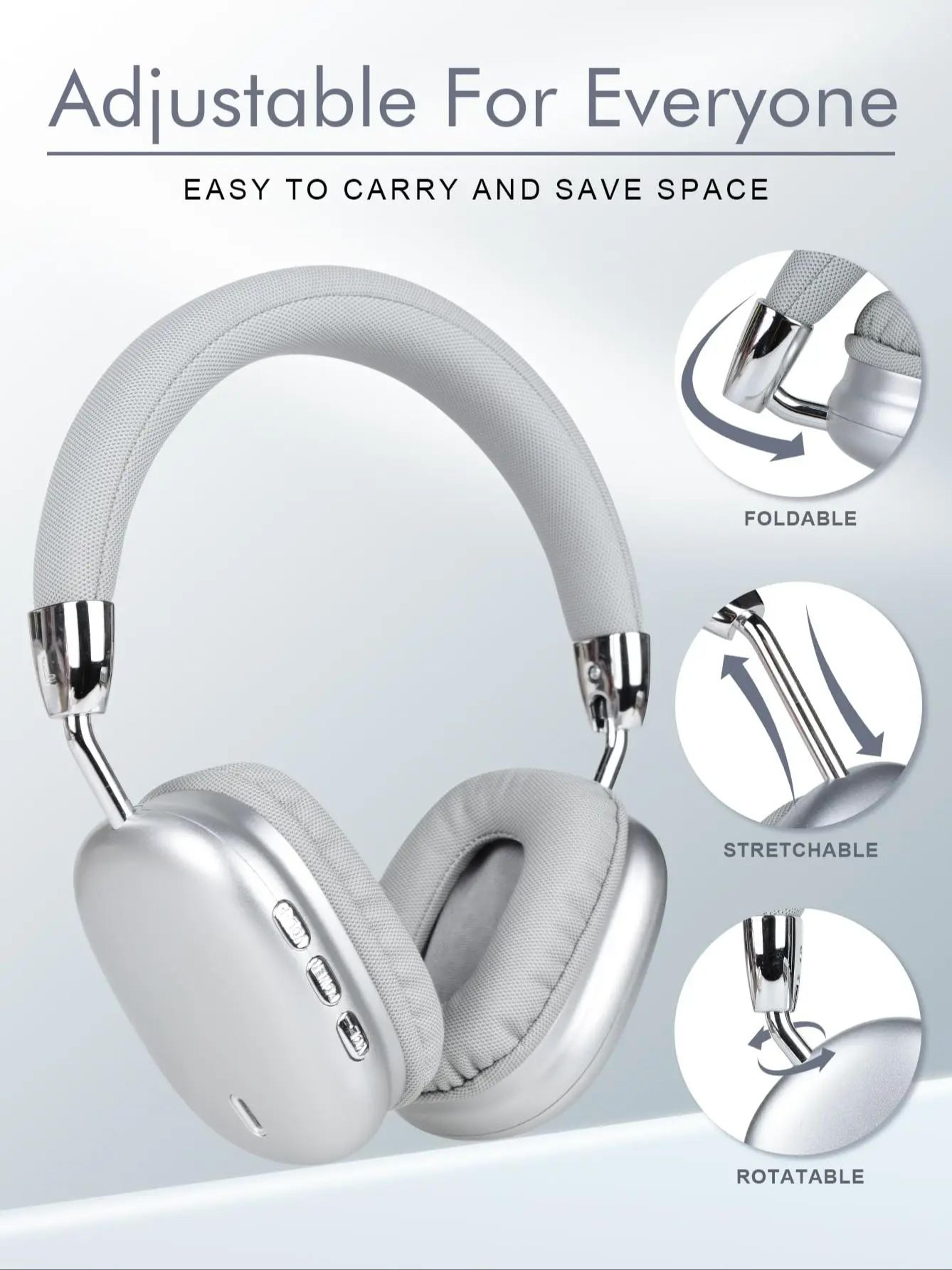 foldable bluetooth over ear headphones with anc and hd mic