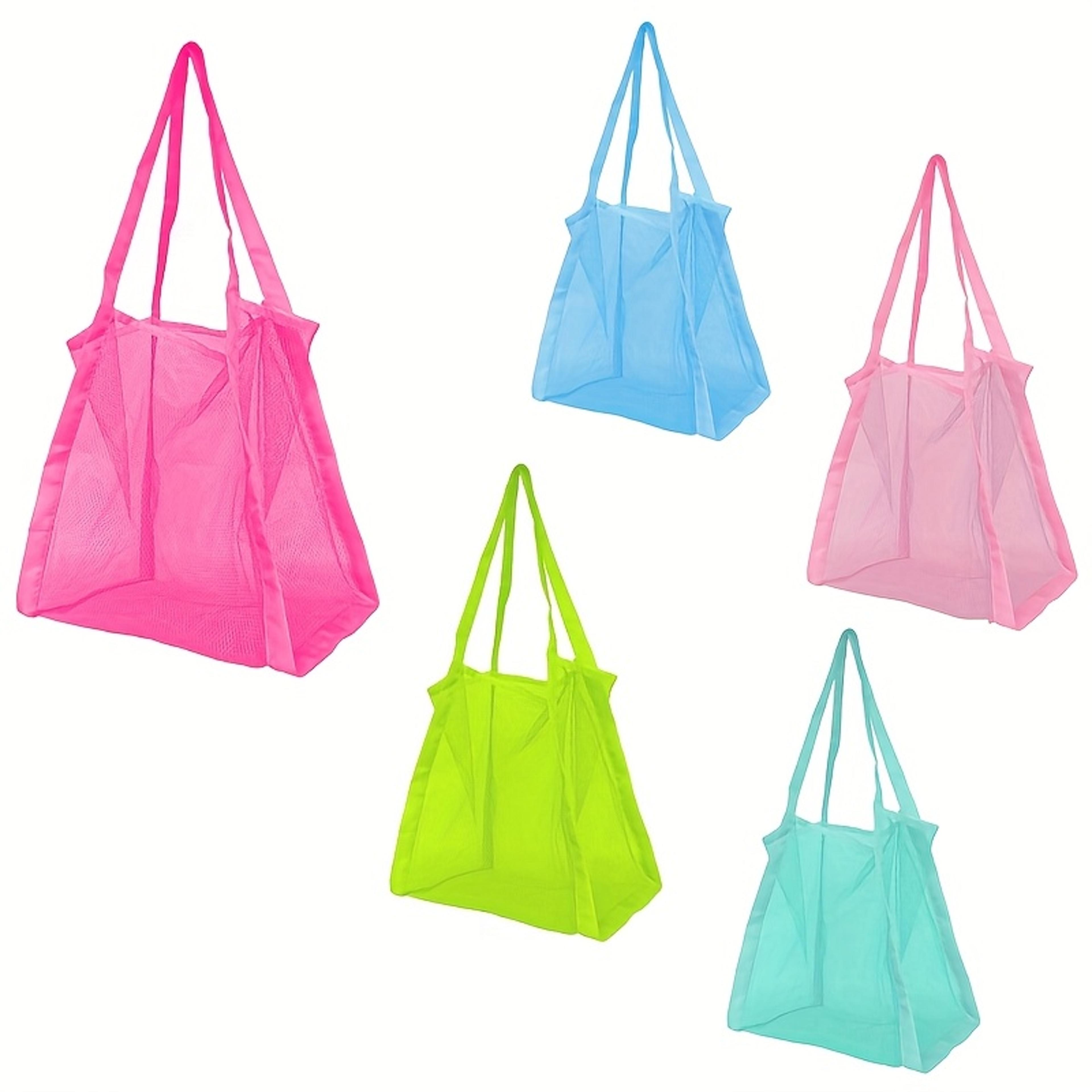 large mesh beach tote bag for toys shopping and pool essentials