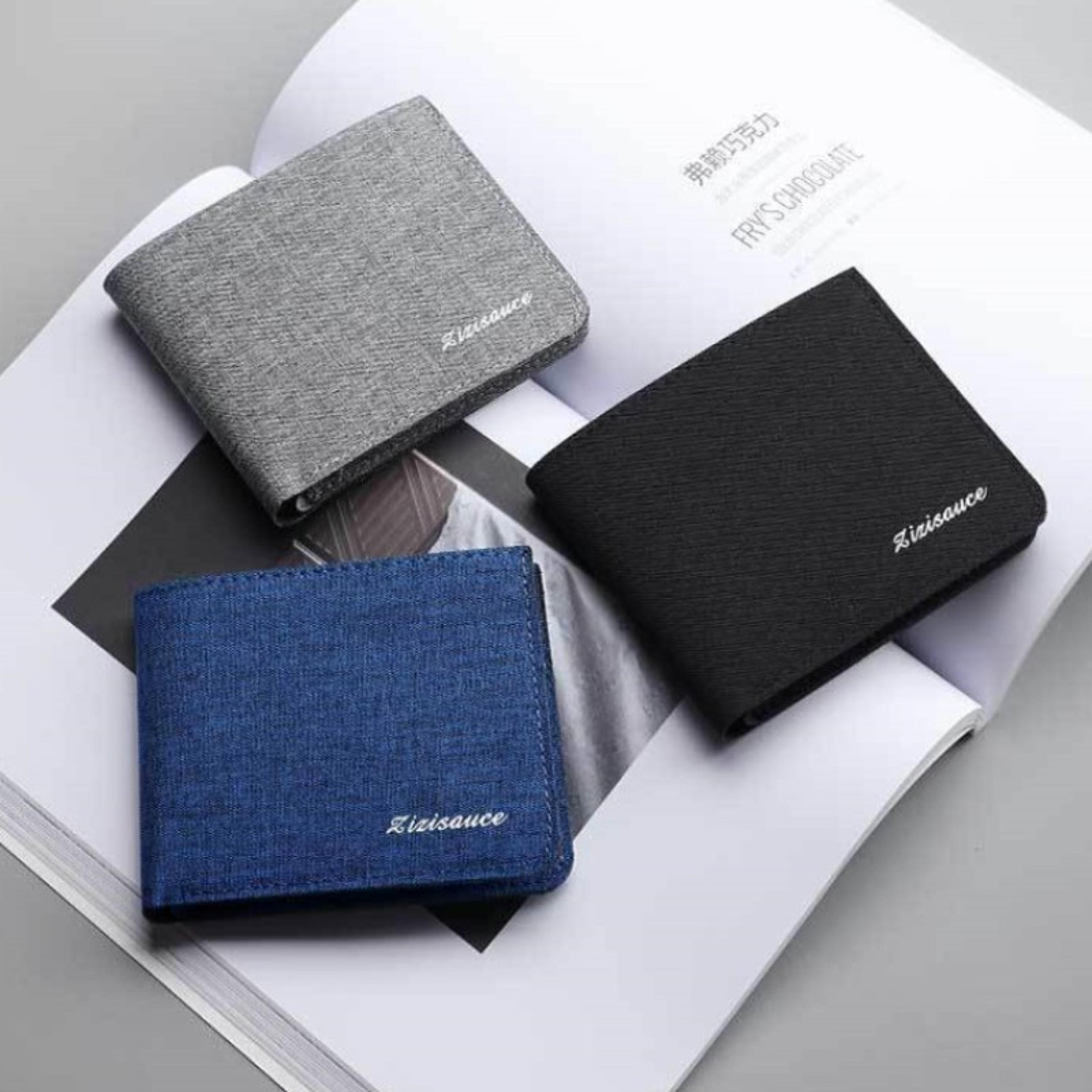canvas wallet for men slim bifold card holder with id window