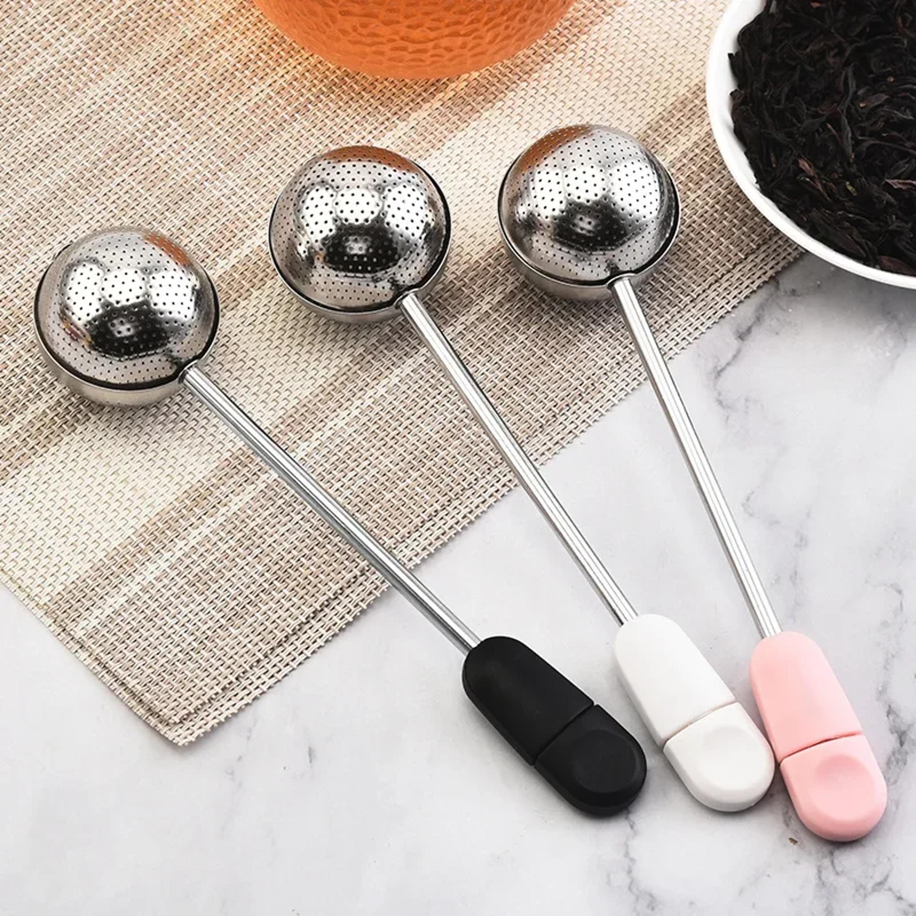 rotating tea infuser spoon stainless steel tea strainer for loose leaf tea