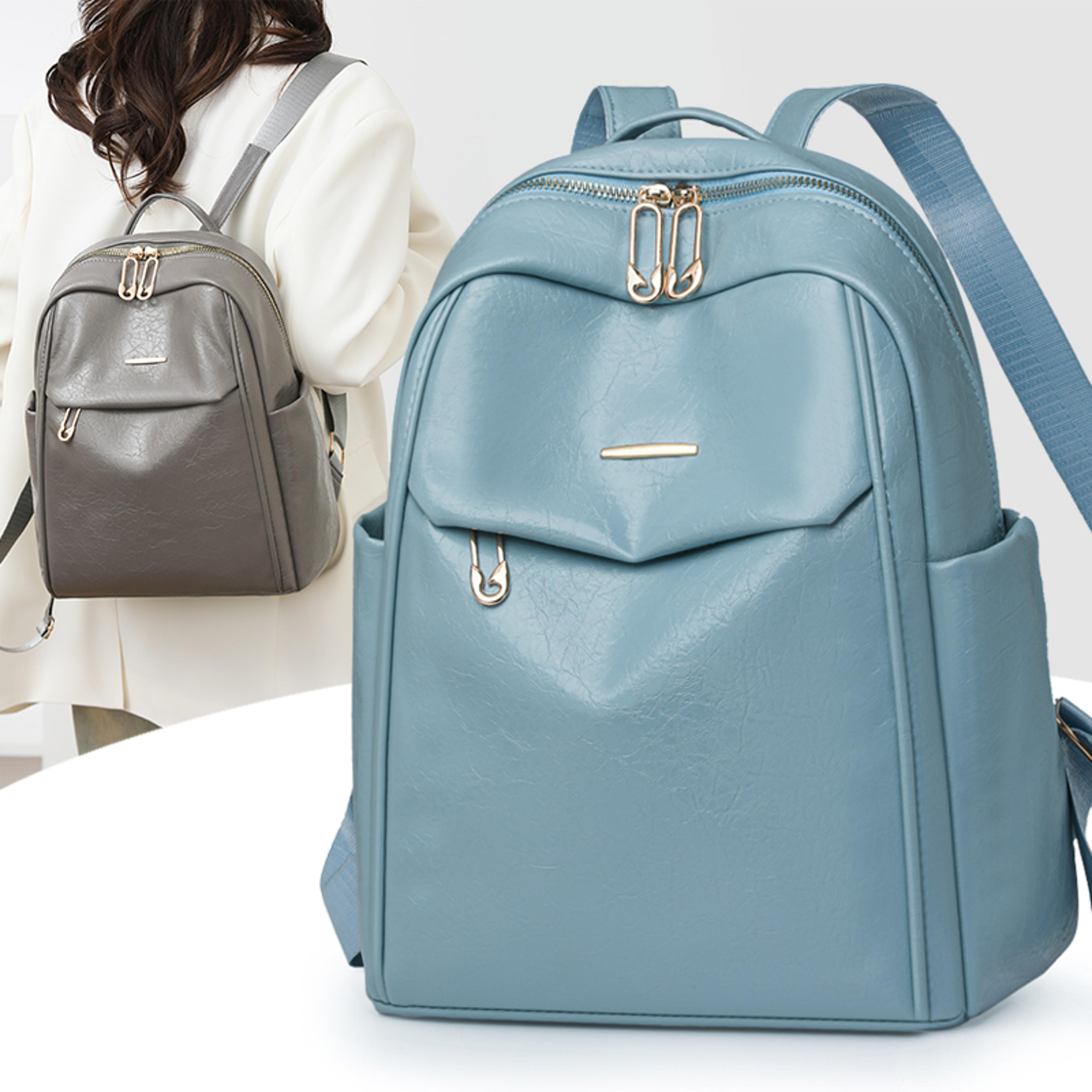 luna waterproof pu backpack purse for women large capacity school and travel bag
