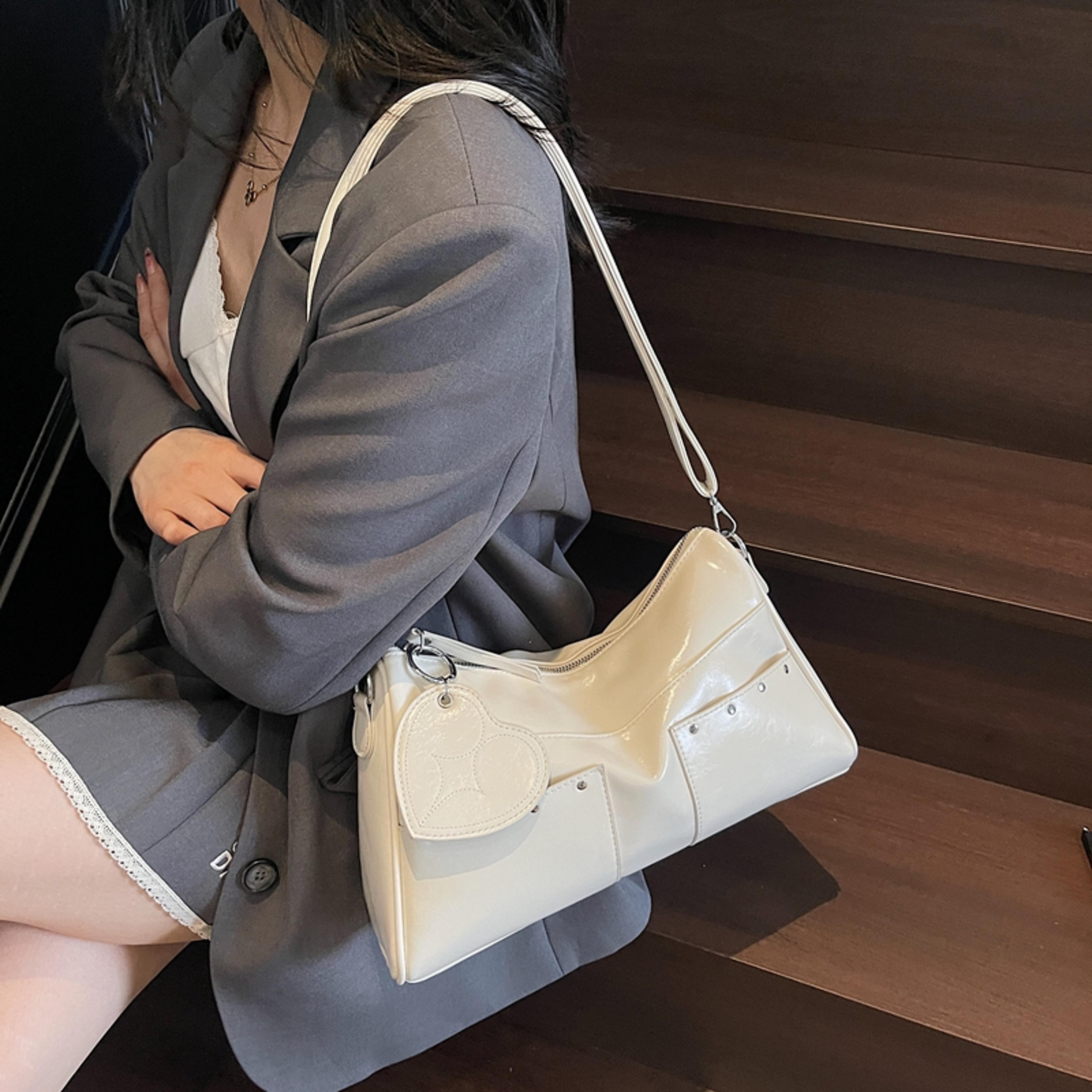 elegant large capacity shoulder bag for women pu leather underarm handbag
