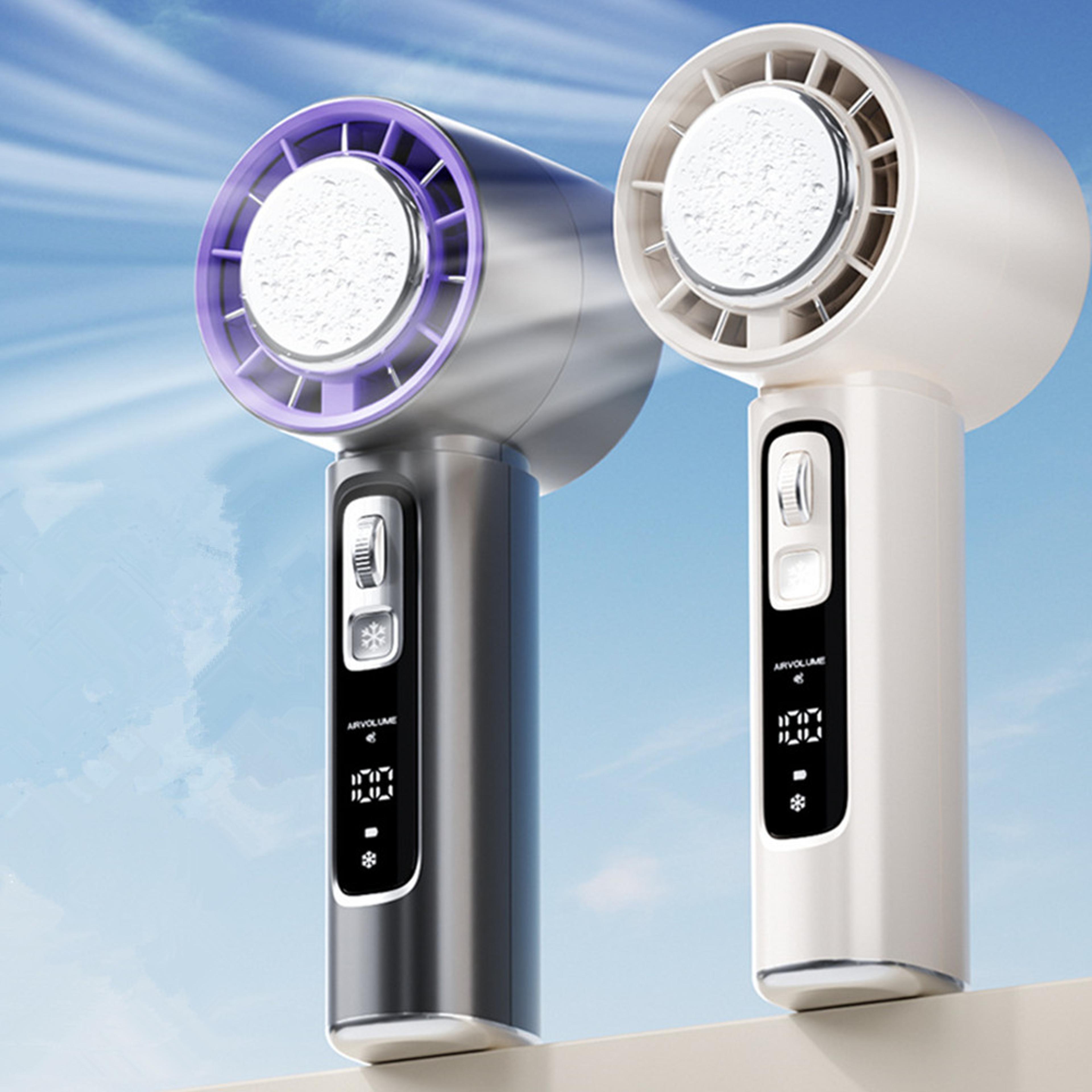 semiconductor portable handheld fan with ice cooling and usb rechargeable battery