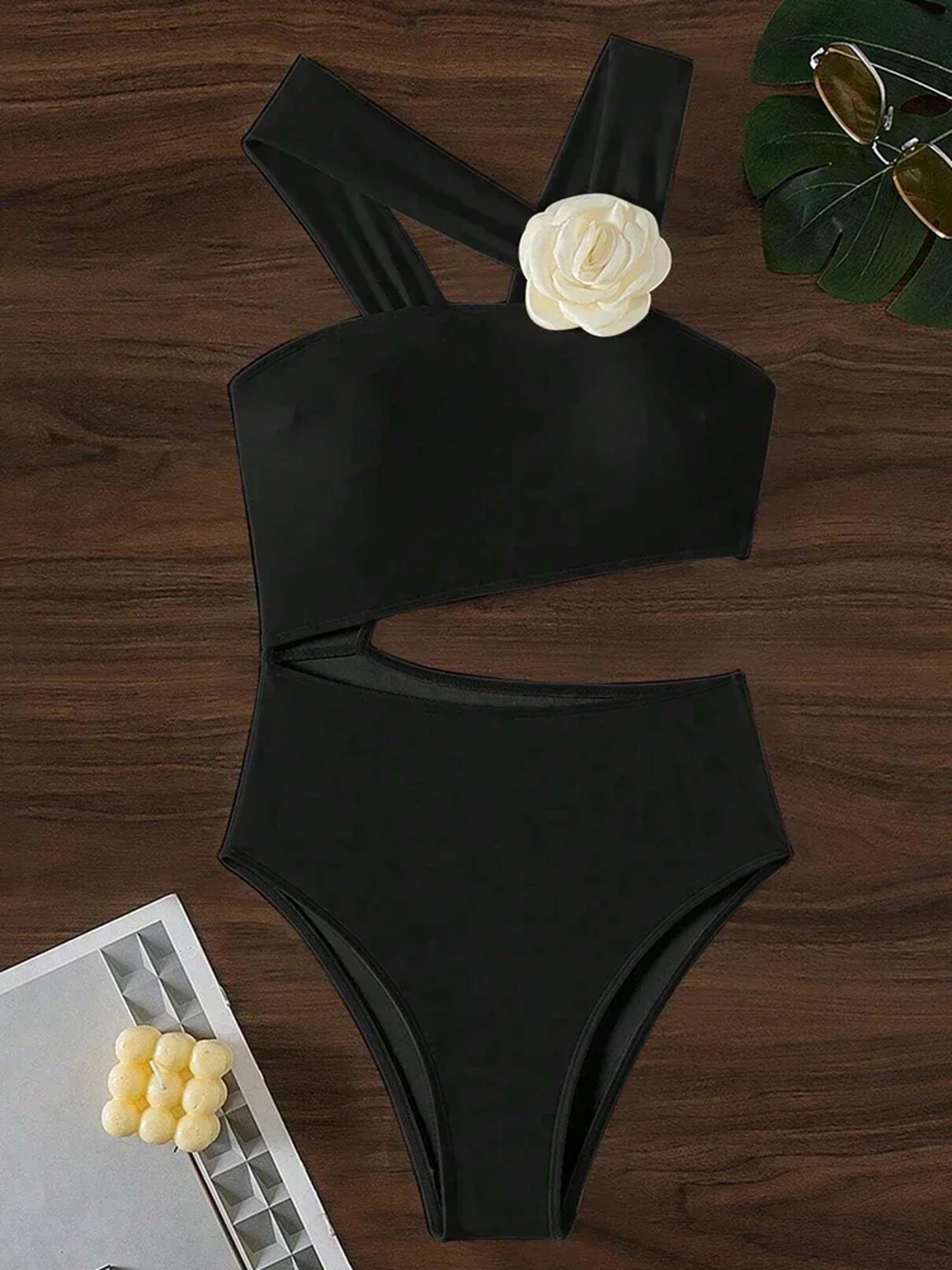 one shoulder cut out monokini swimsuit for women