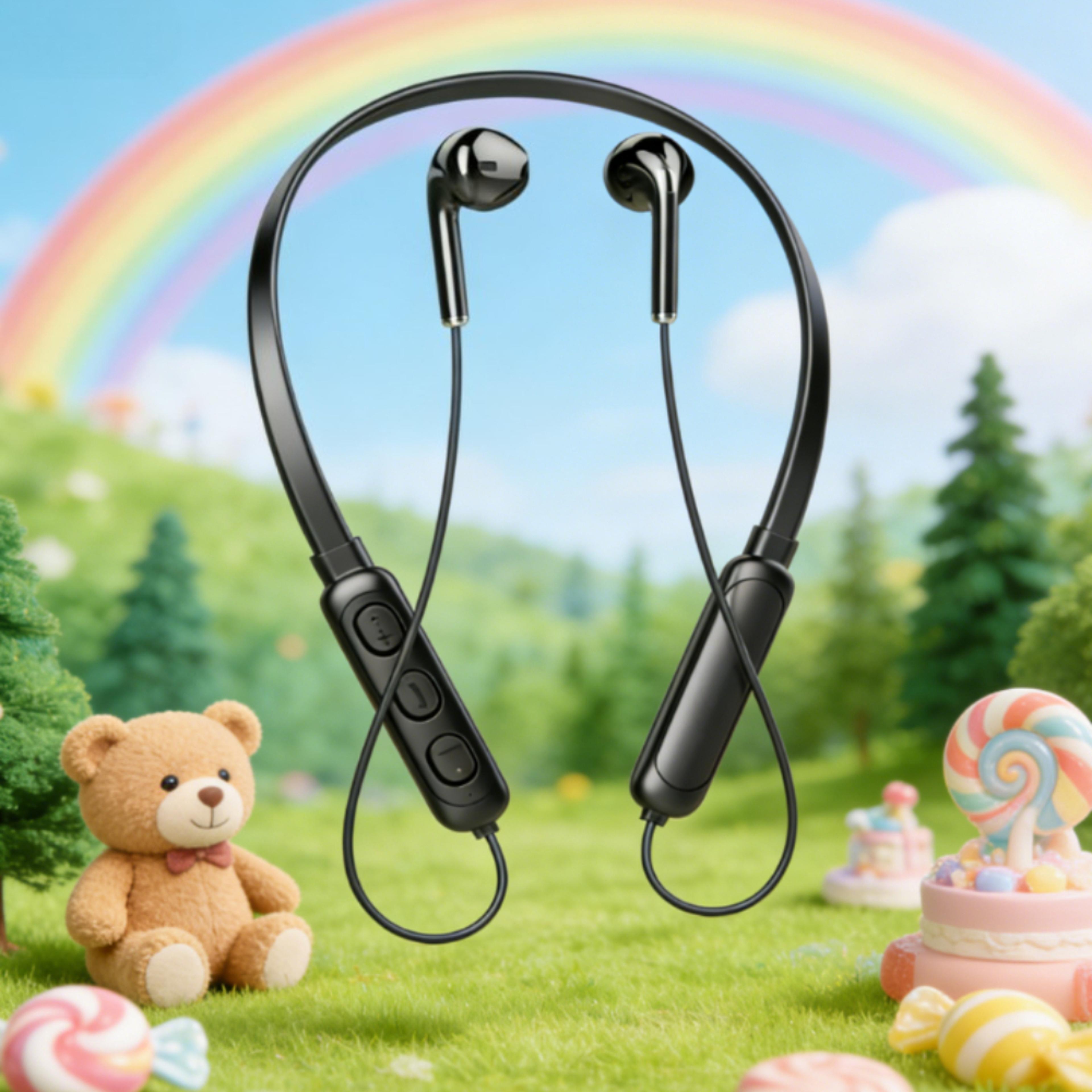 neckband bluetooth headphones with mic for music calls and workouts
