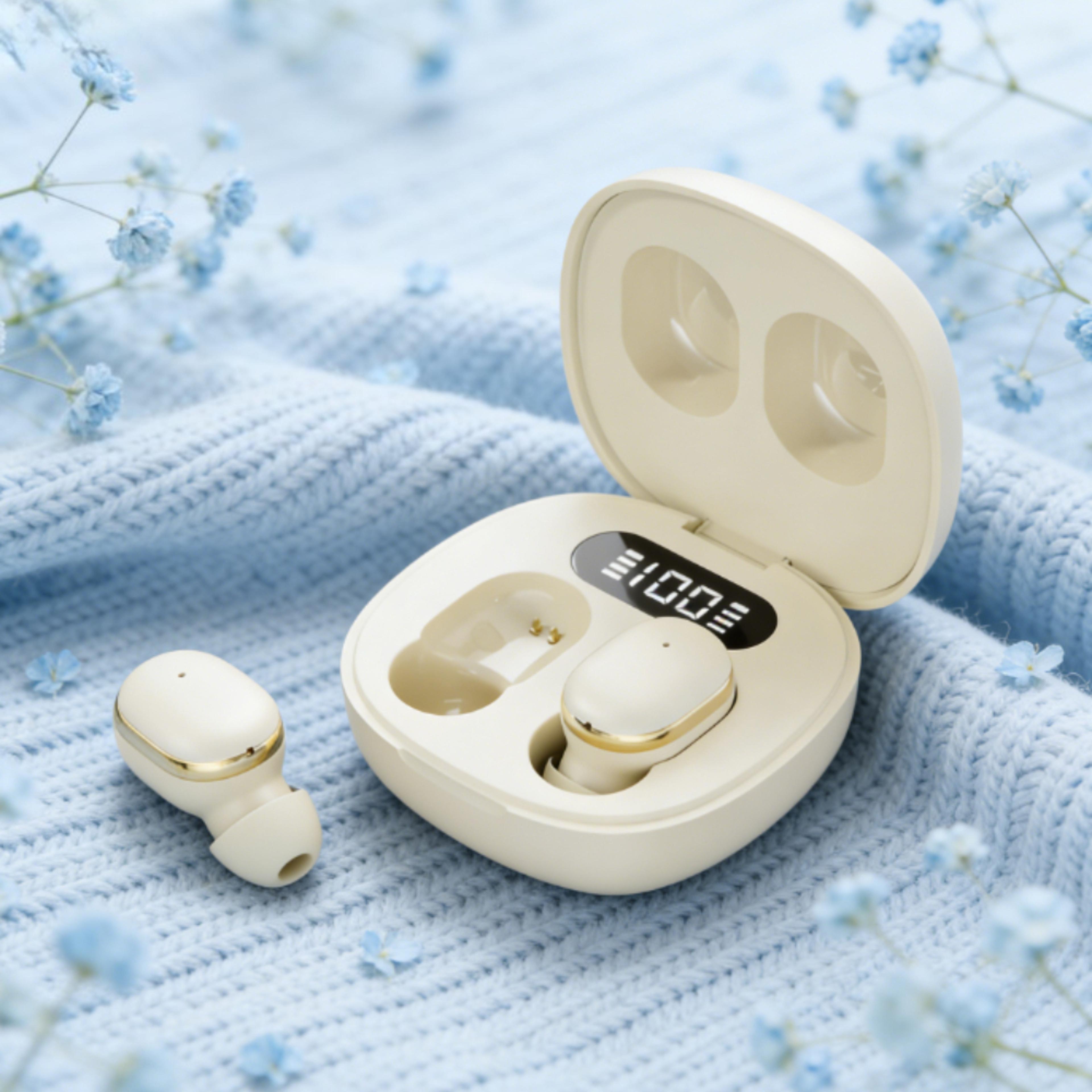 transparent tws wireless earbuds with enc mic and led power display