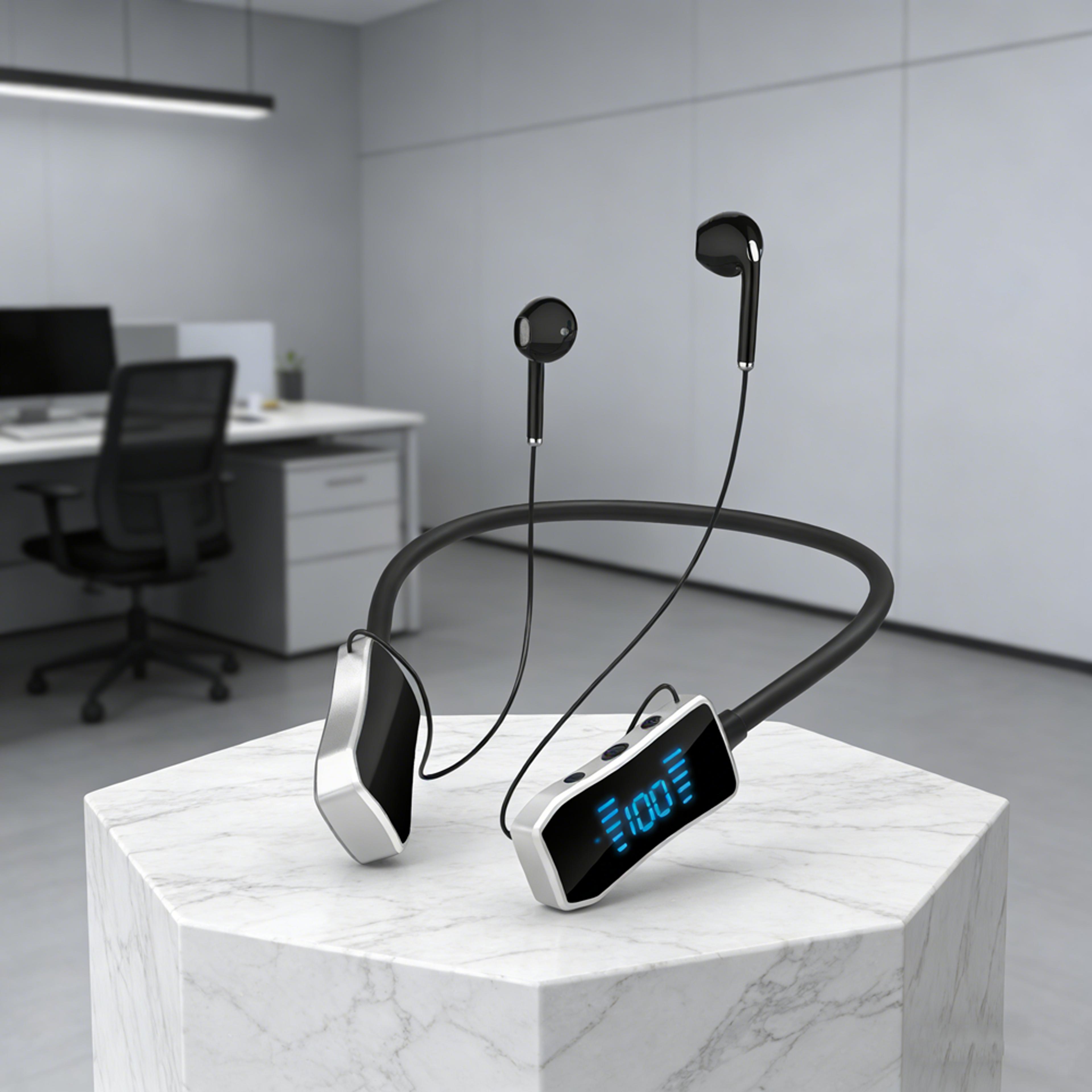 magnetic neckband bluetooth headphones for sport calls