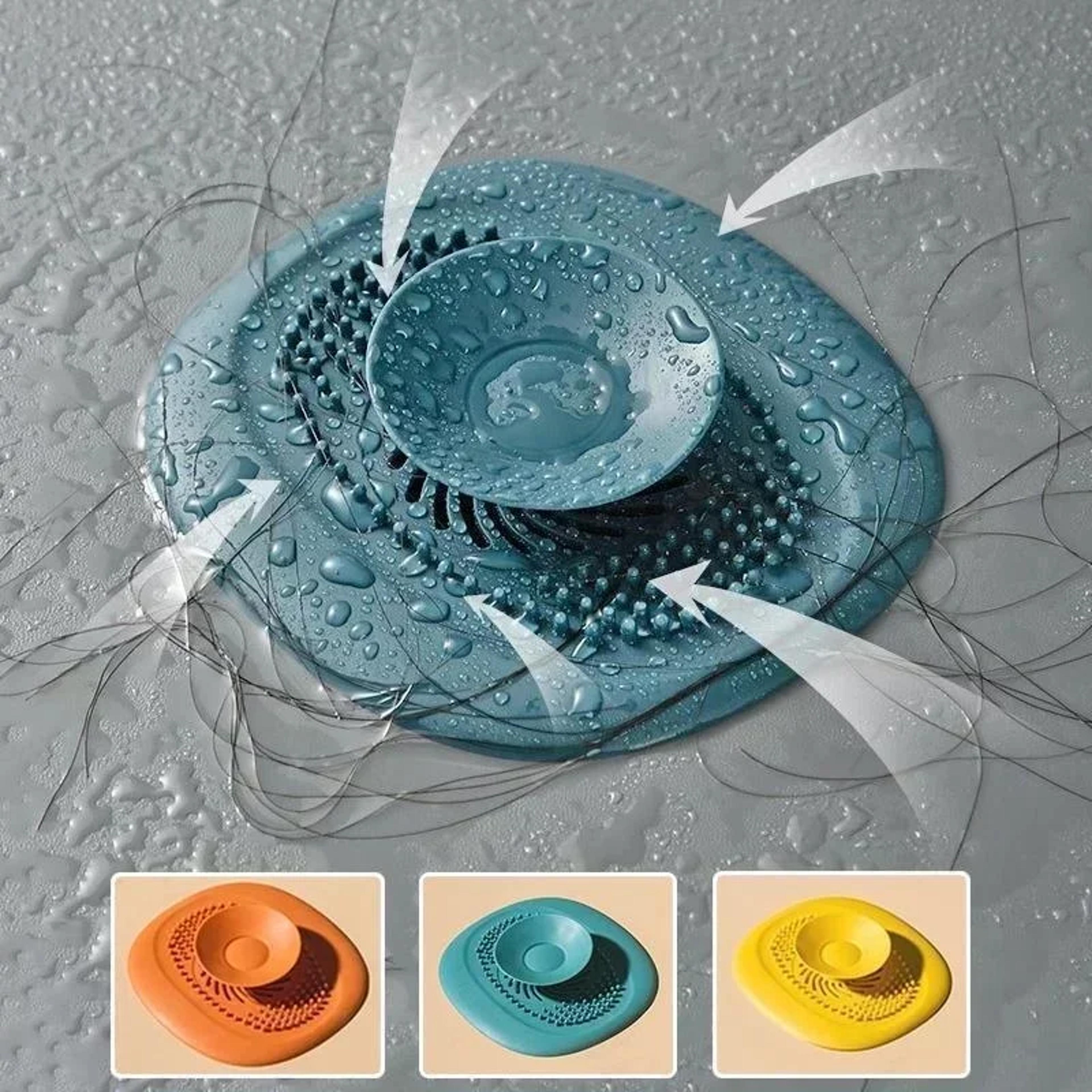 silicone shower drain hair catcher and sink strainer stopper