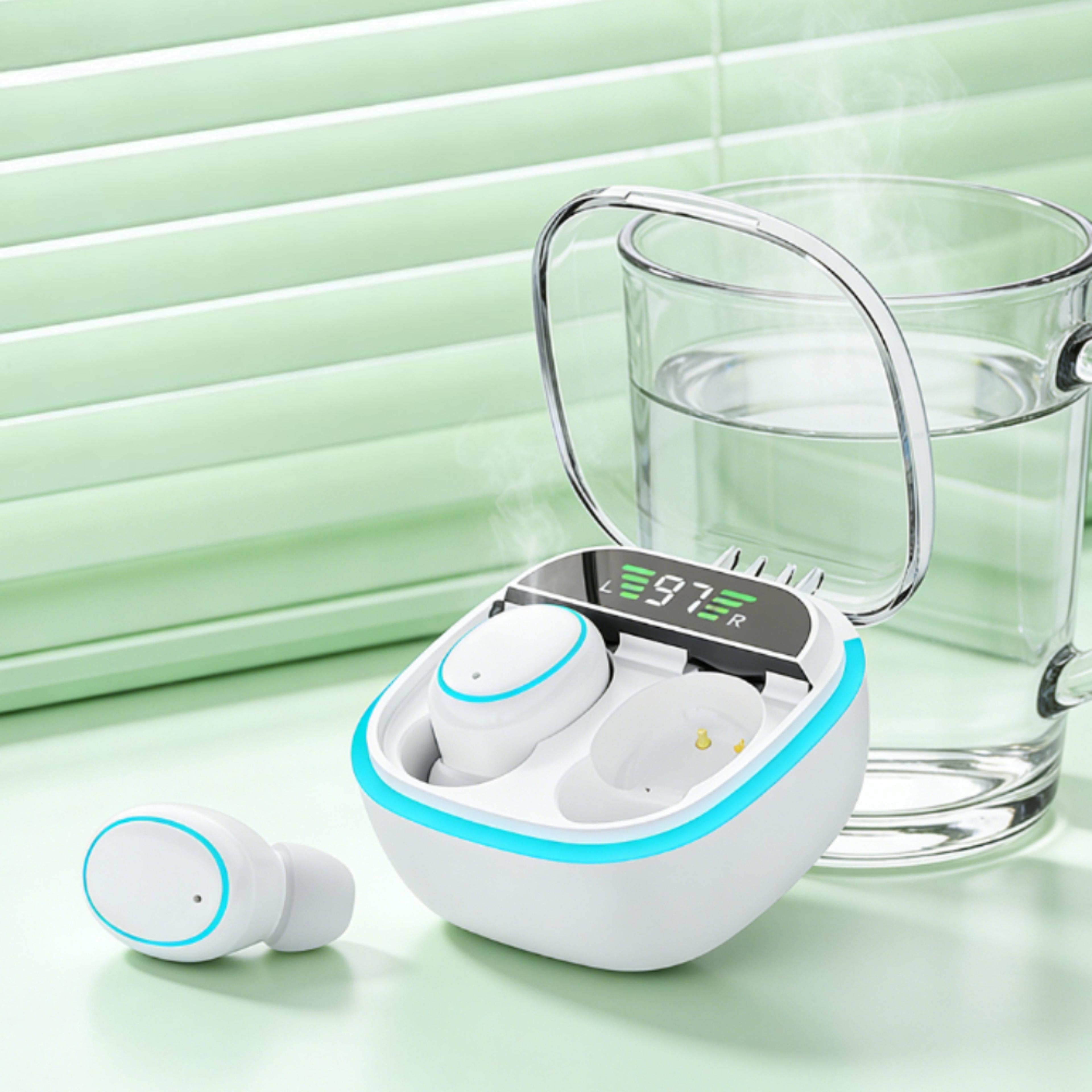 led display wireless earbuds with stereo bluetooth sound