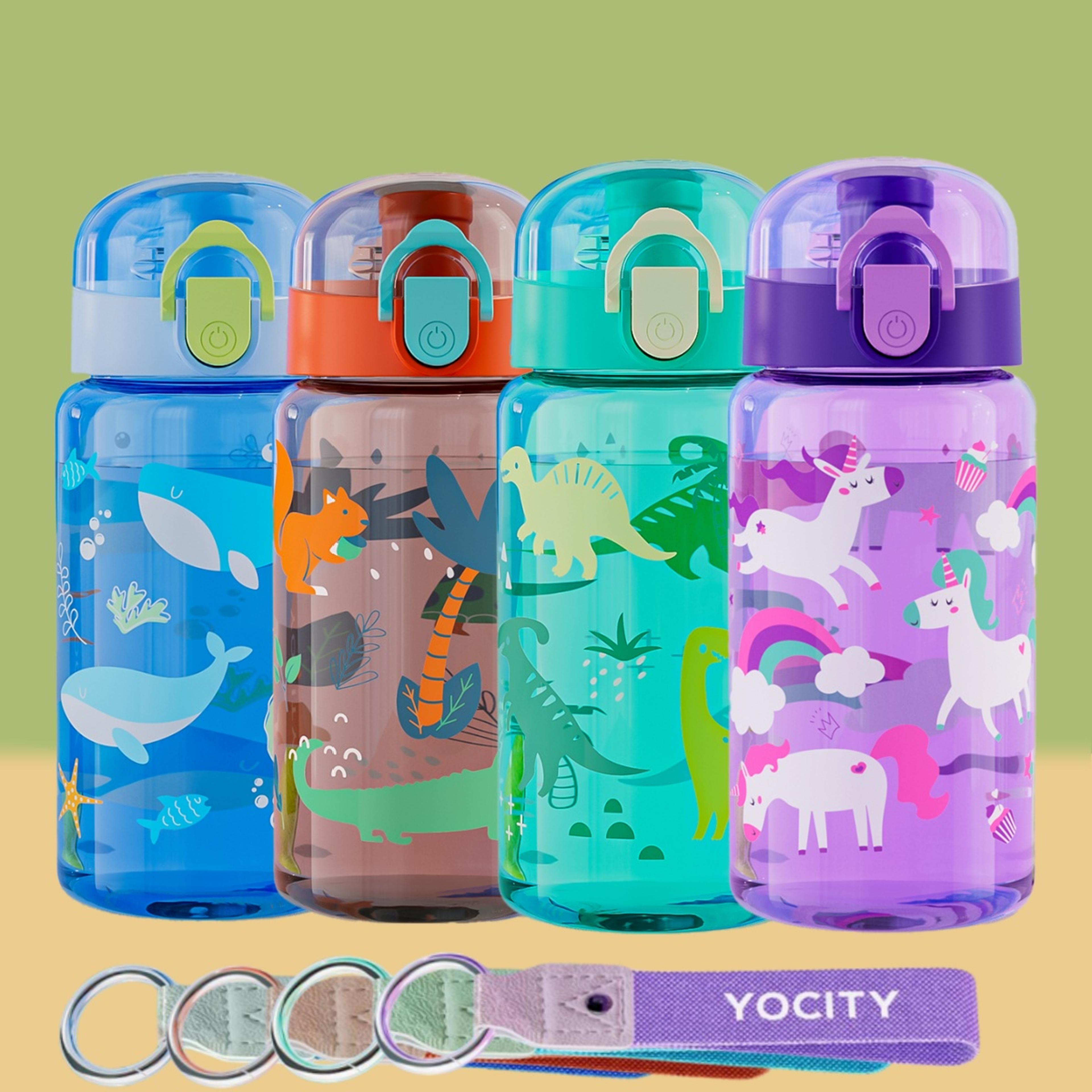 leakproof portable cartoon water bottle for kids with easy carry strap outdoor school & travel essential