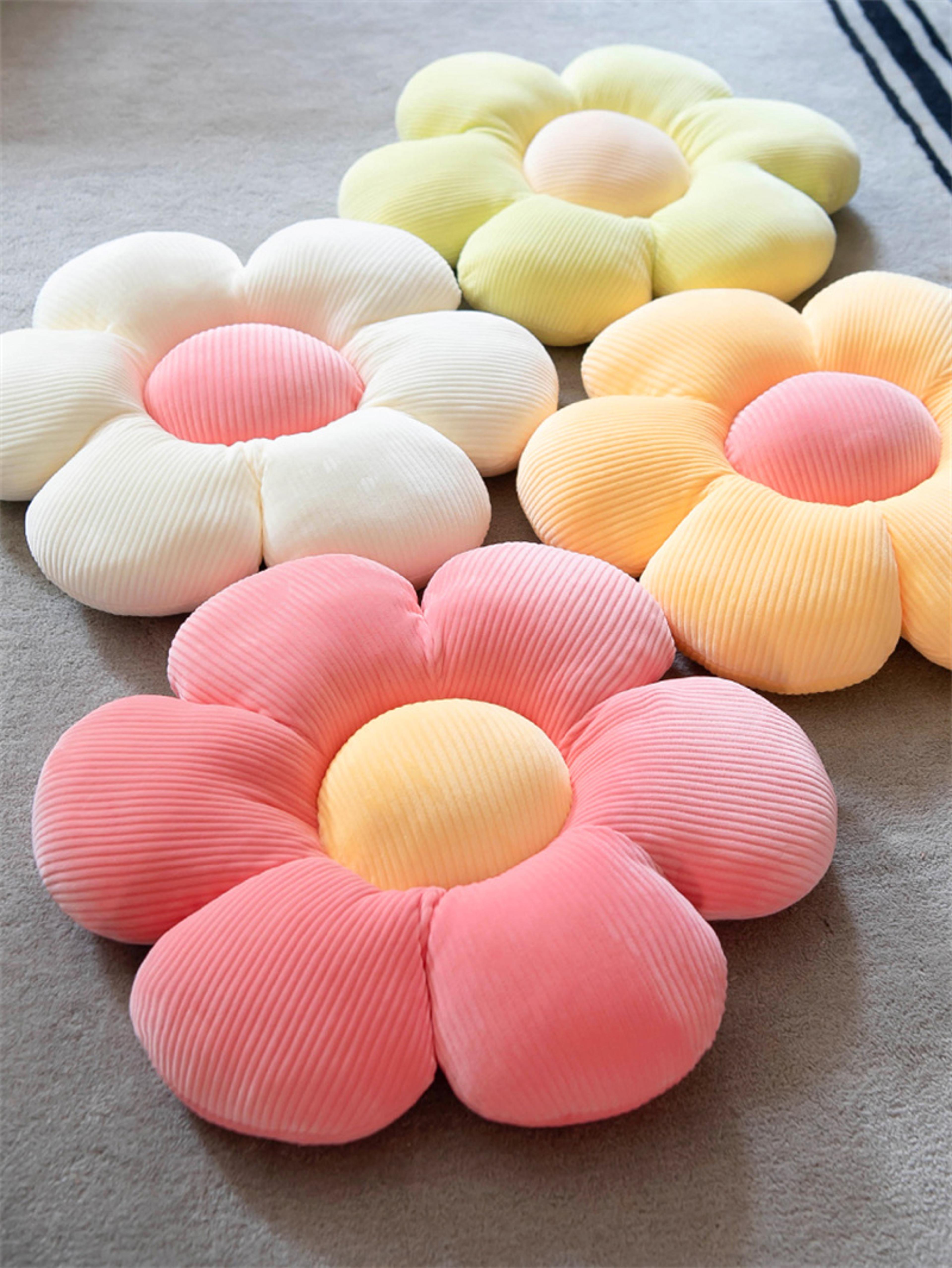 plush six petal flower cushion for kids bedroom & bay window seating