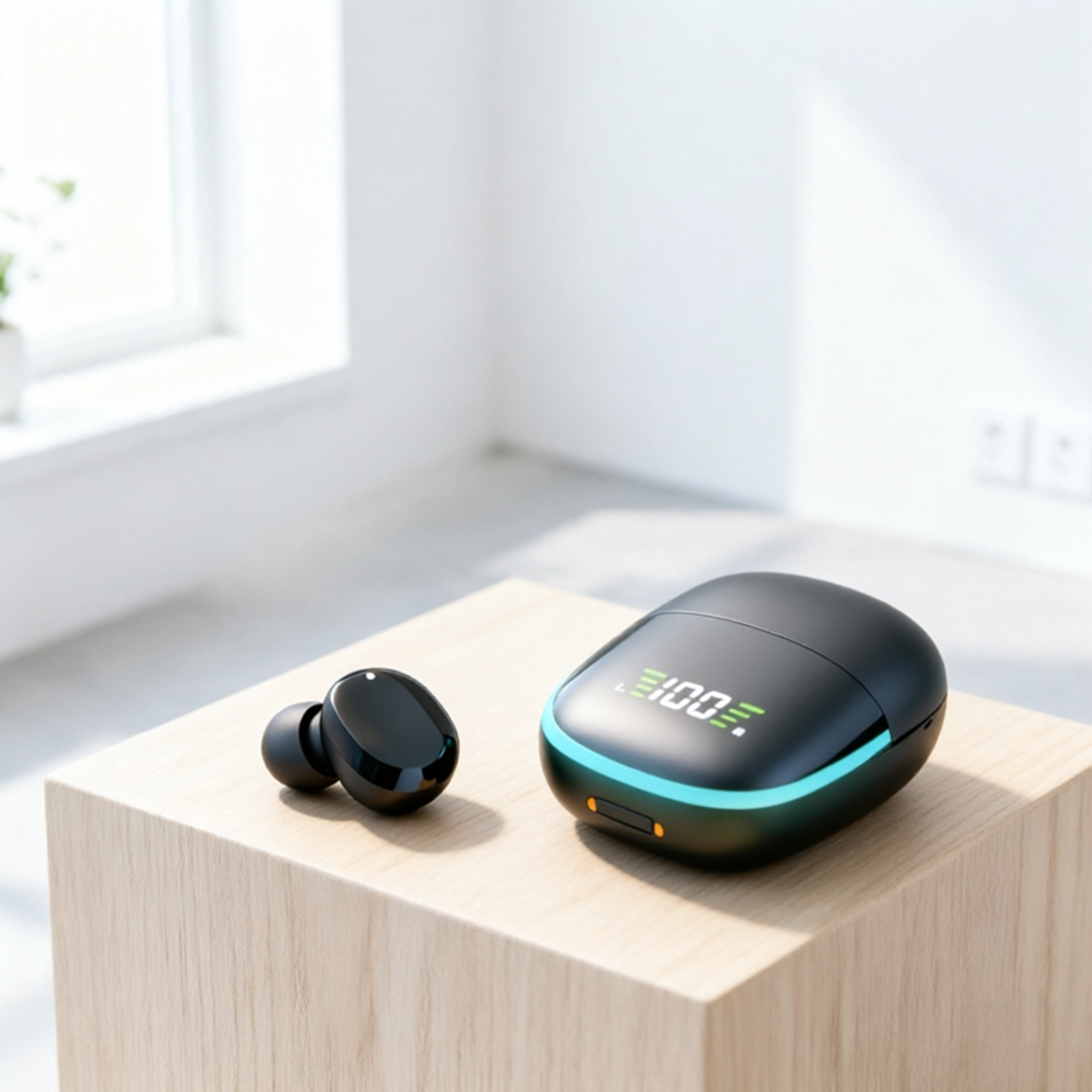 wireless bluetooth earbuds with digital display charging case