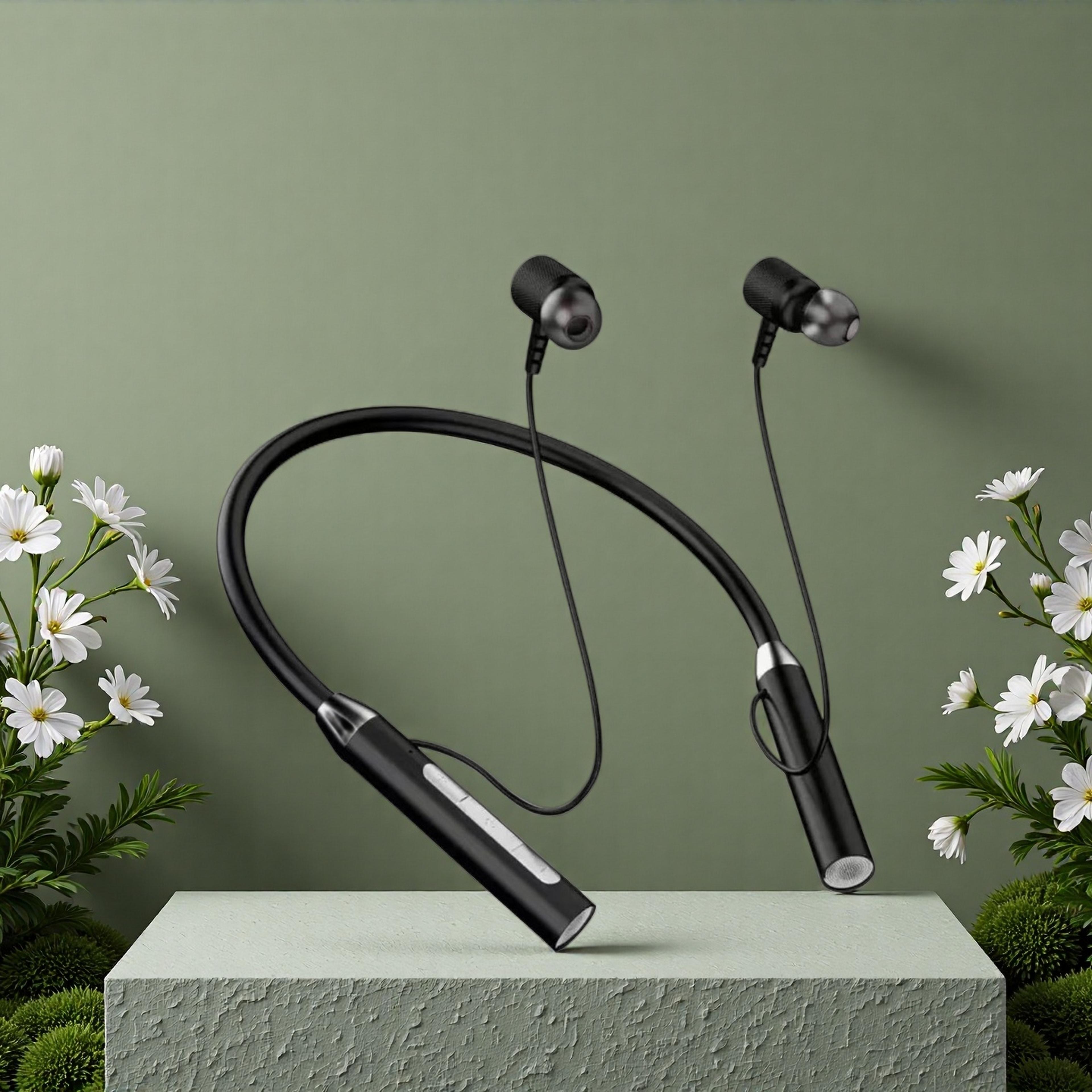 wireless bluetooth neckband earphones with magnetic design