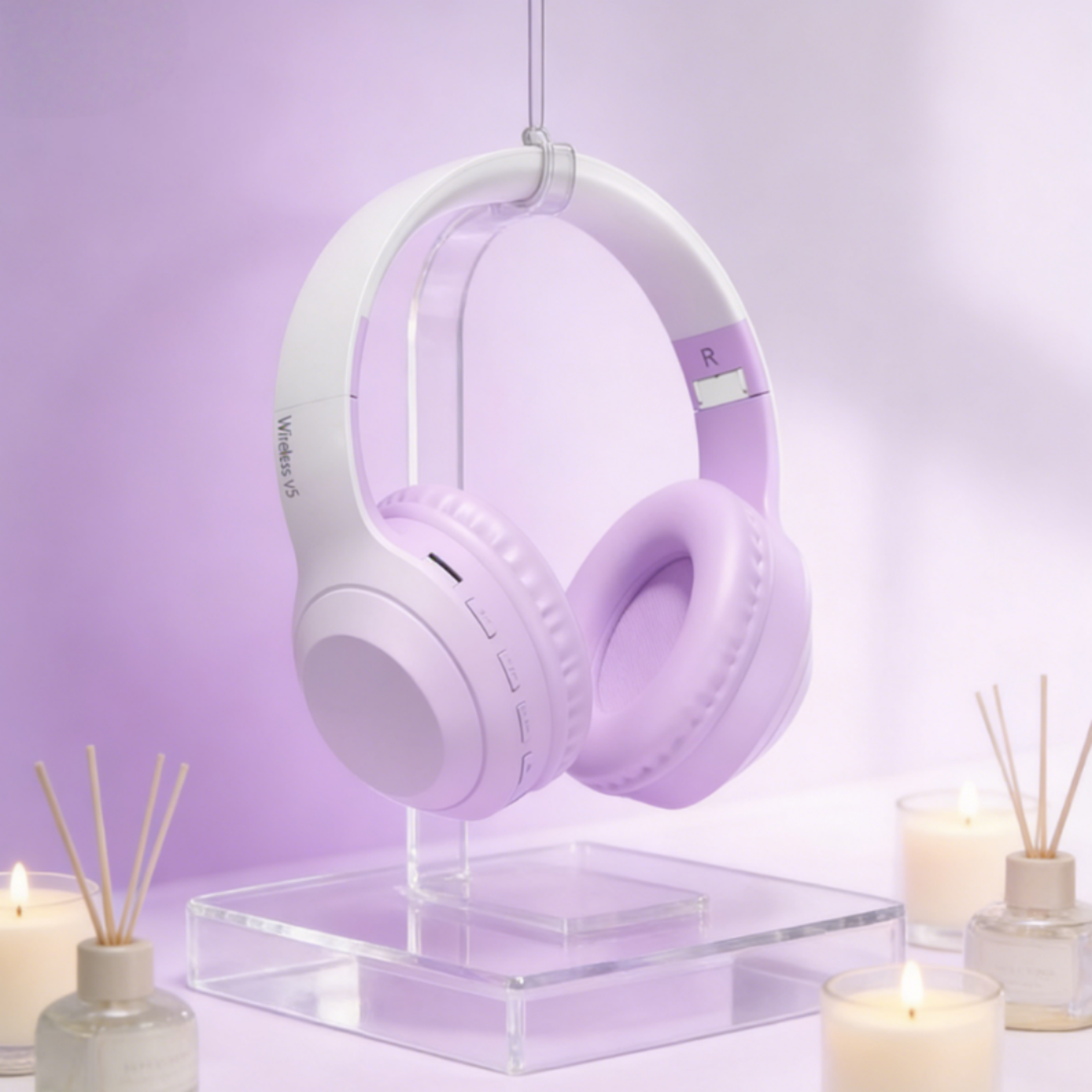 long life wireless gaming headset foldable noise cancelling low latency