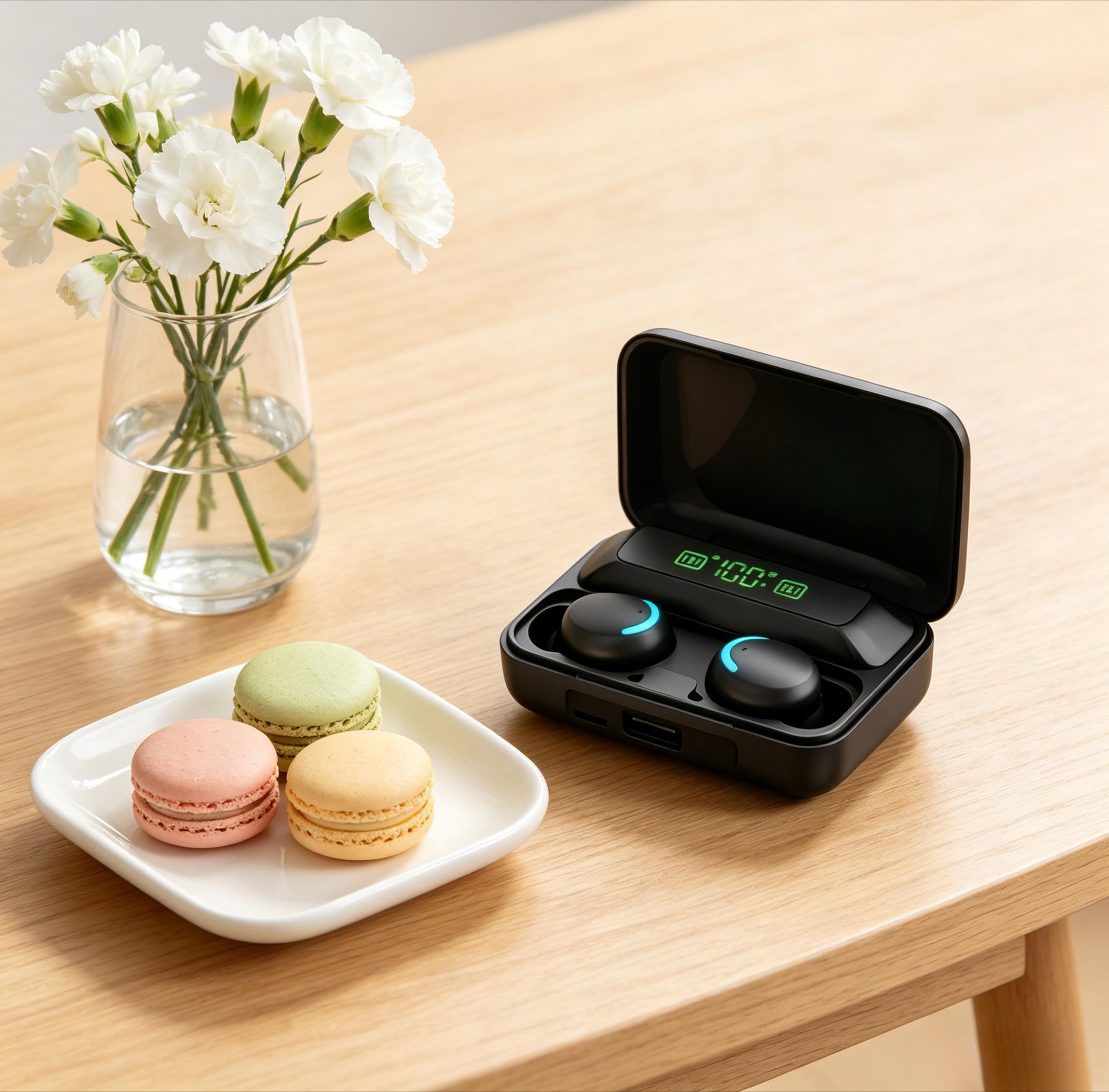 high bass wireless sport earbuds with touch control and waterproof design