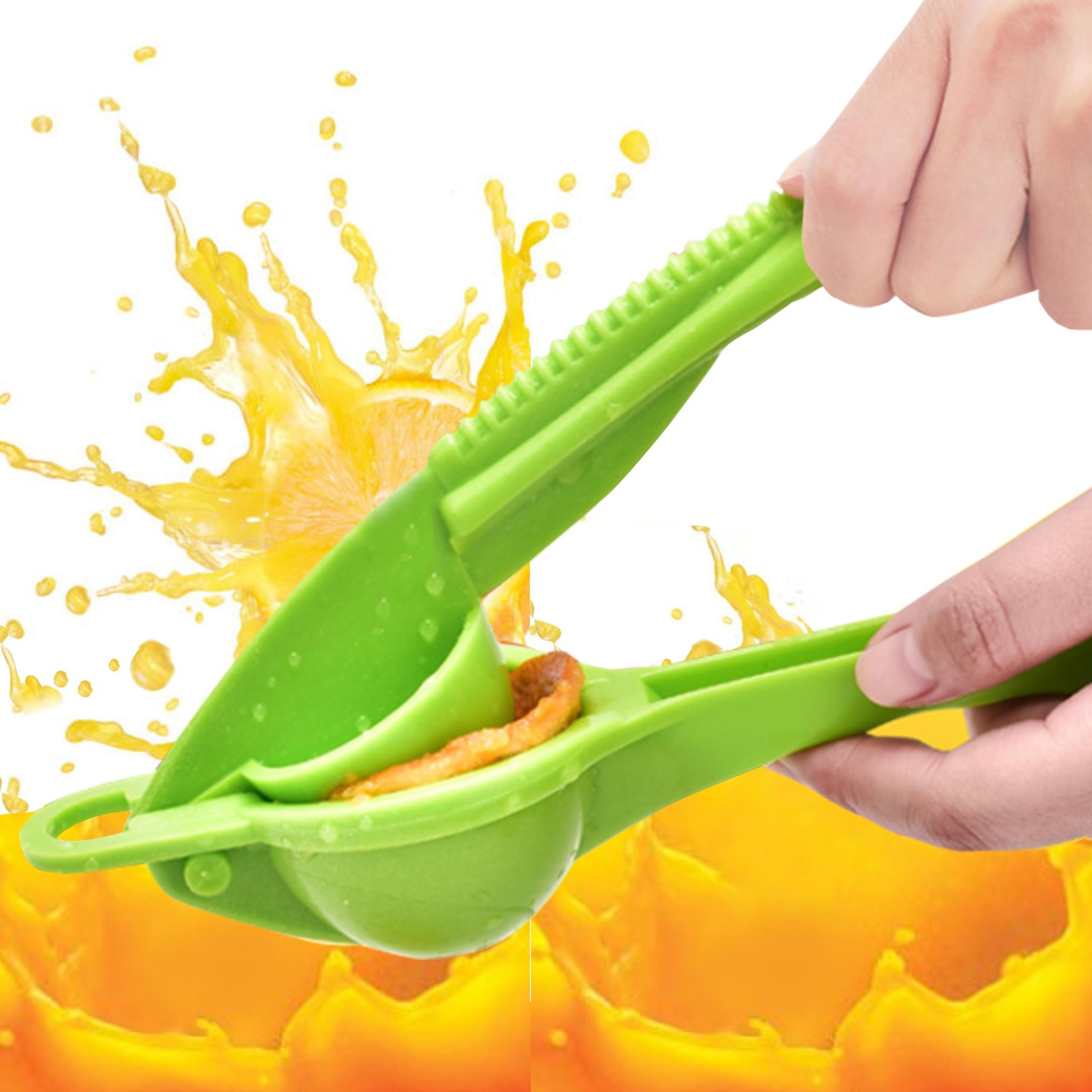 effortless manual citrus press juicer and plastic lemon lime squeezer for fresh fruit juice