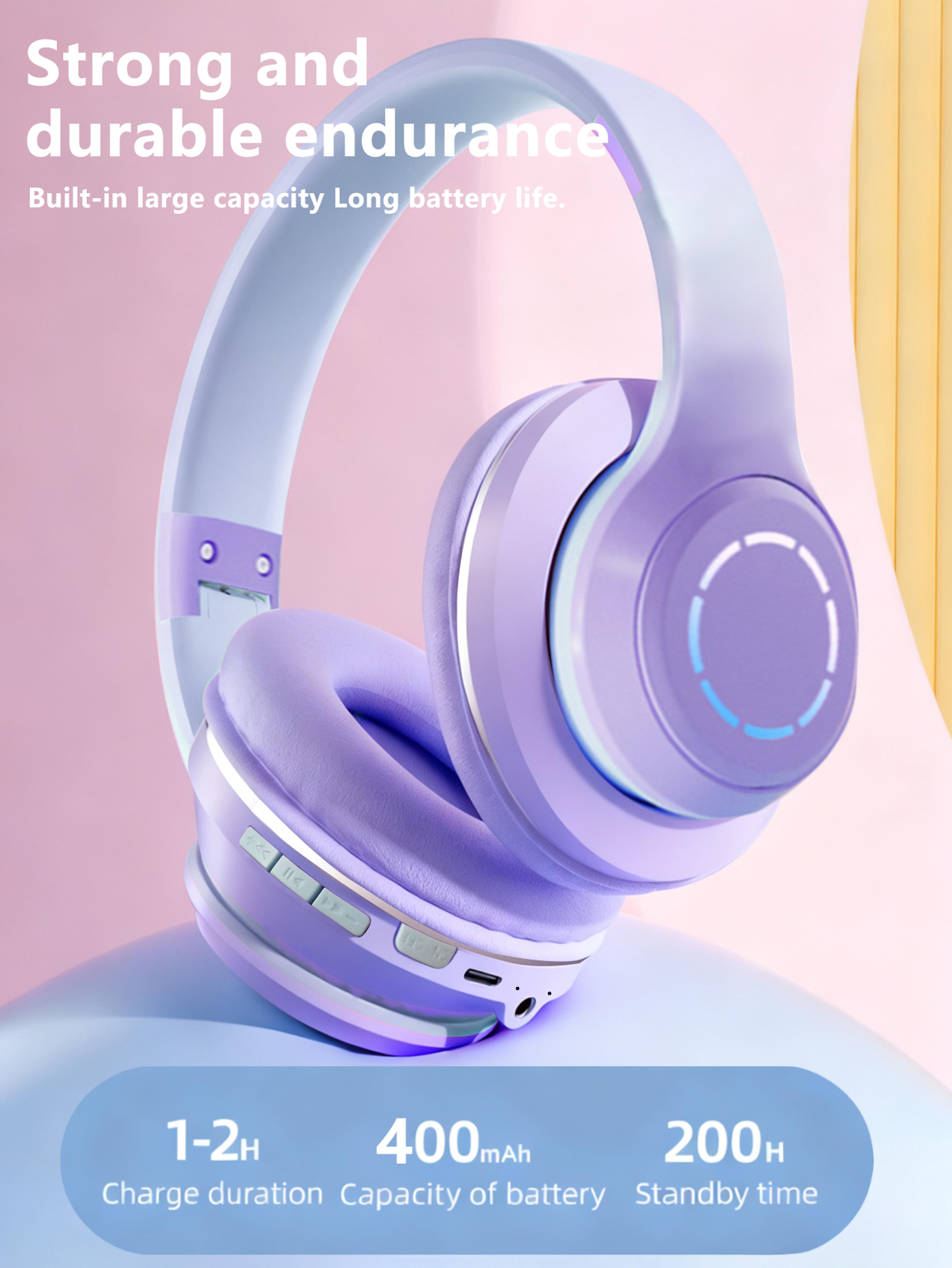 wireless gradient rgb gaming headphones with noise cancellation & long battery