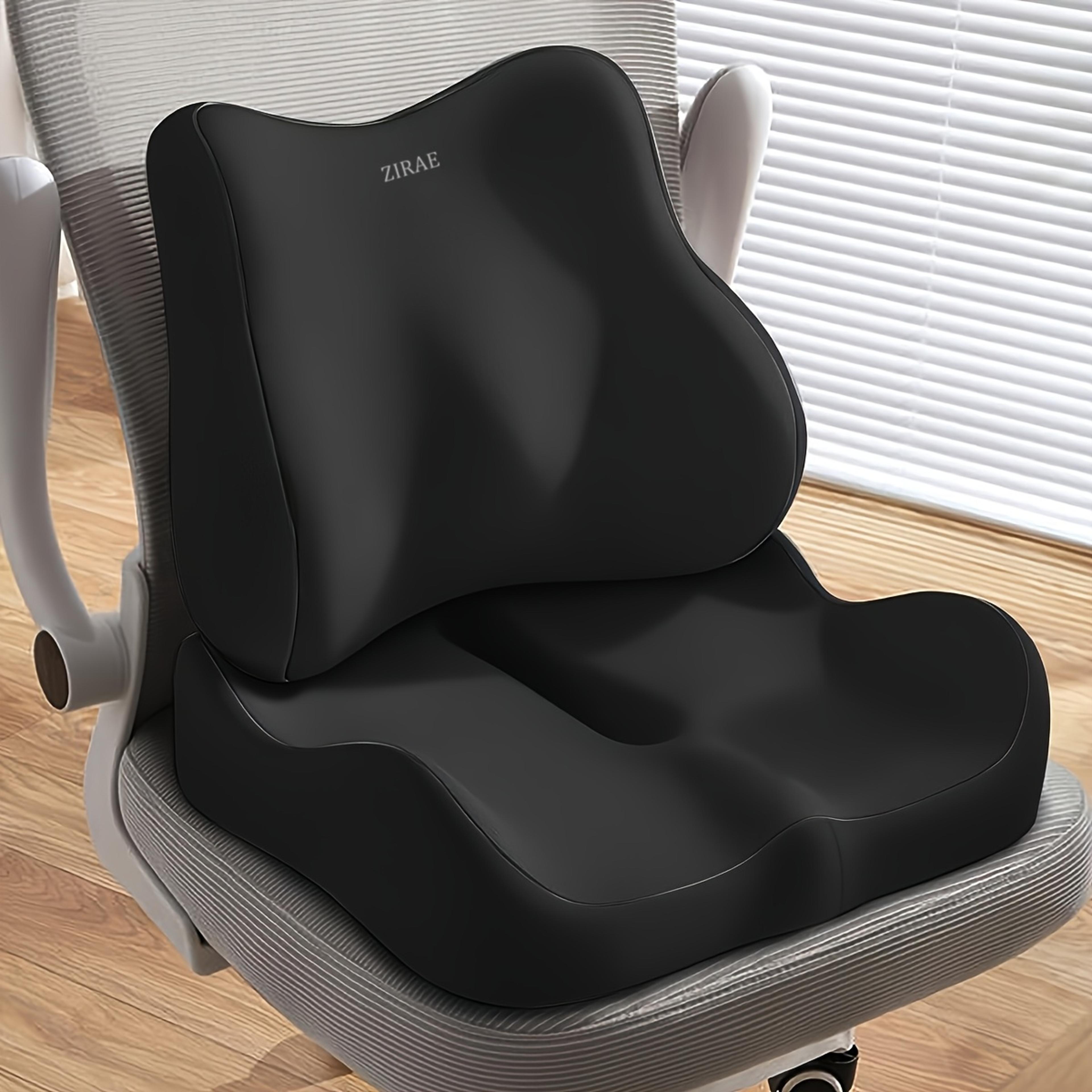 premium memory foam seat cushion with lumbar support pillow ergonomic seat cushion for car & office chair comfort