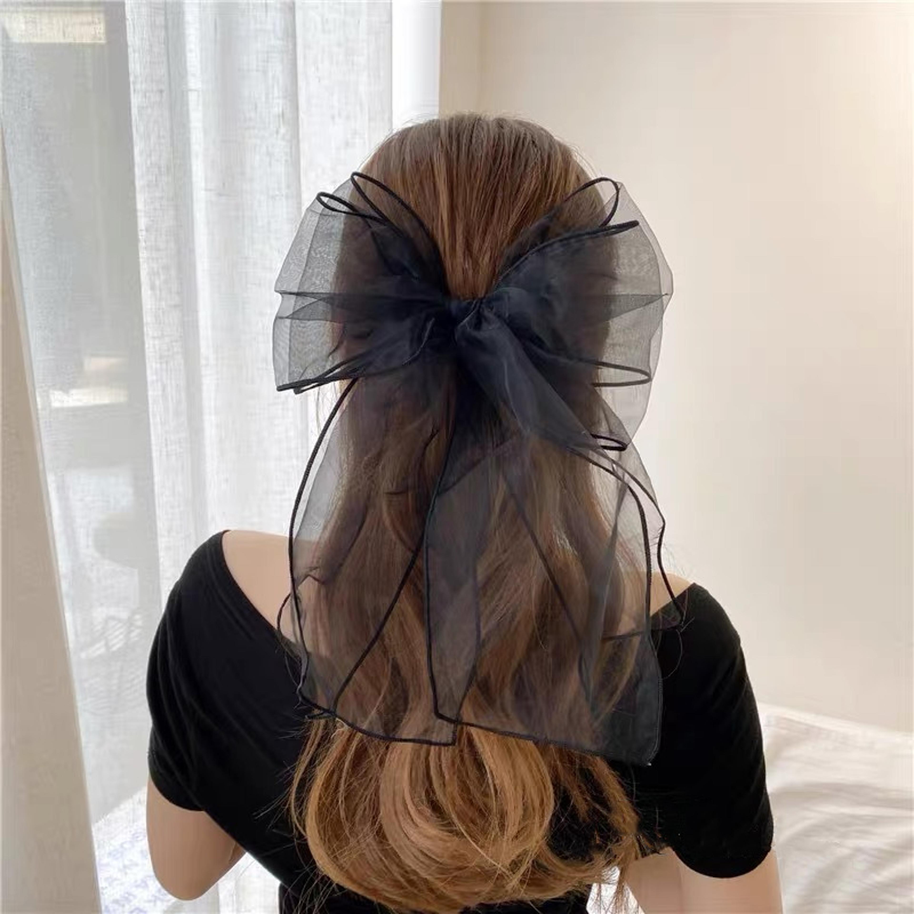 elegant double layer organza bow hairpin for women & girls sweet spring hair clip