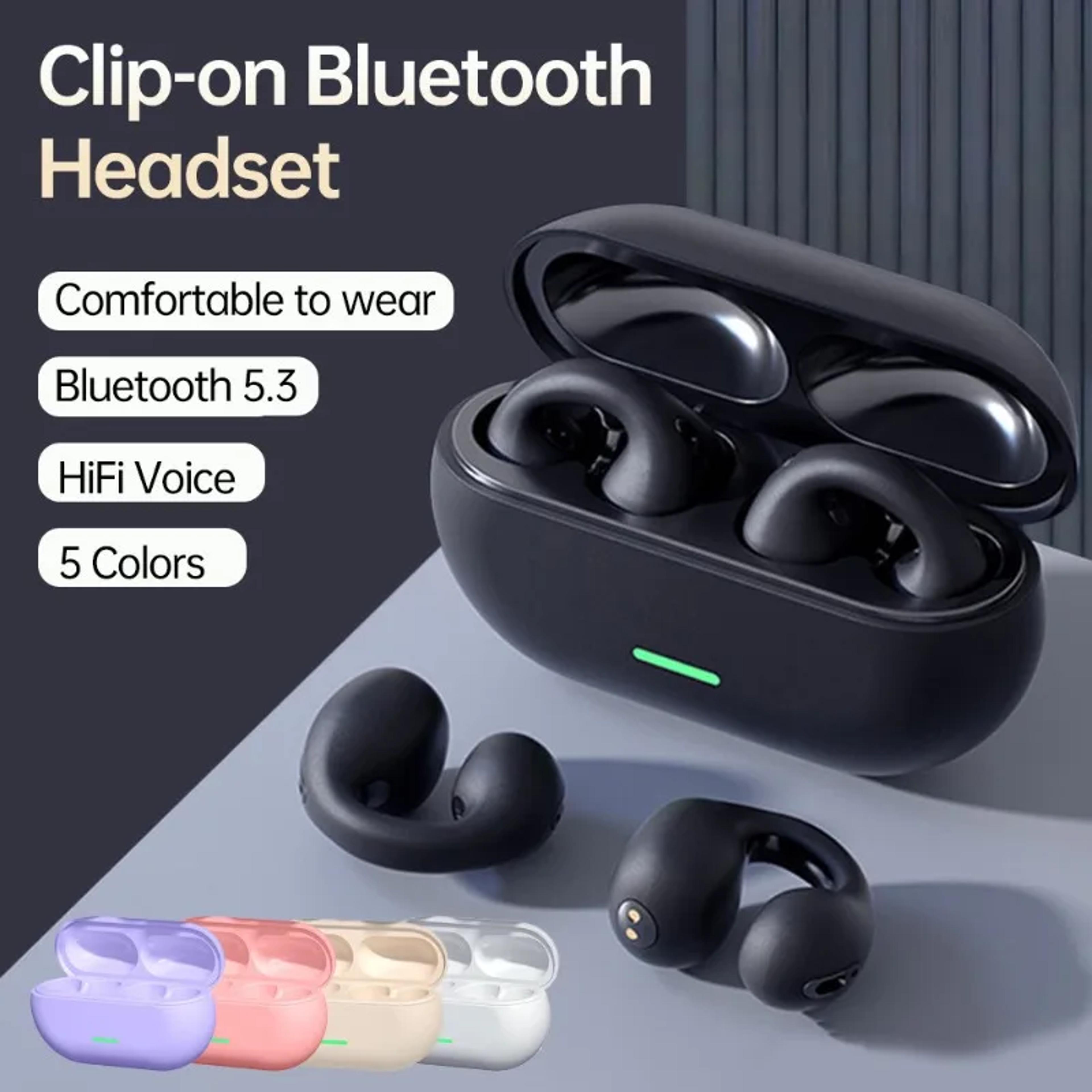 aircon pro tws wireless air conduction ear clip headphones hd calls & sports audio
