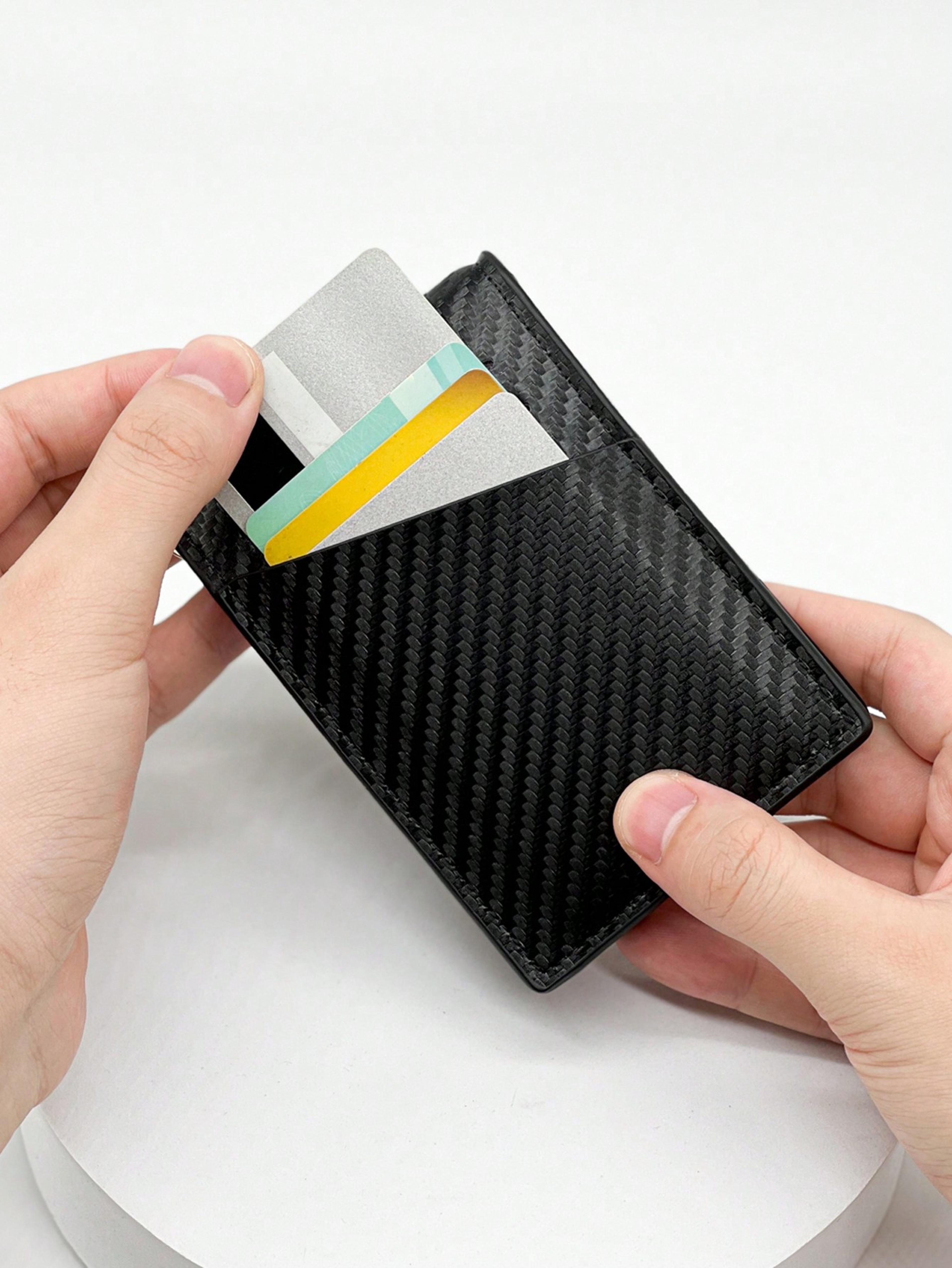 carbon fiber rfid blocking card holder slim anti theft wallet for men