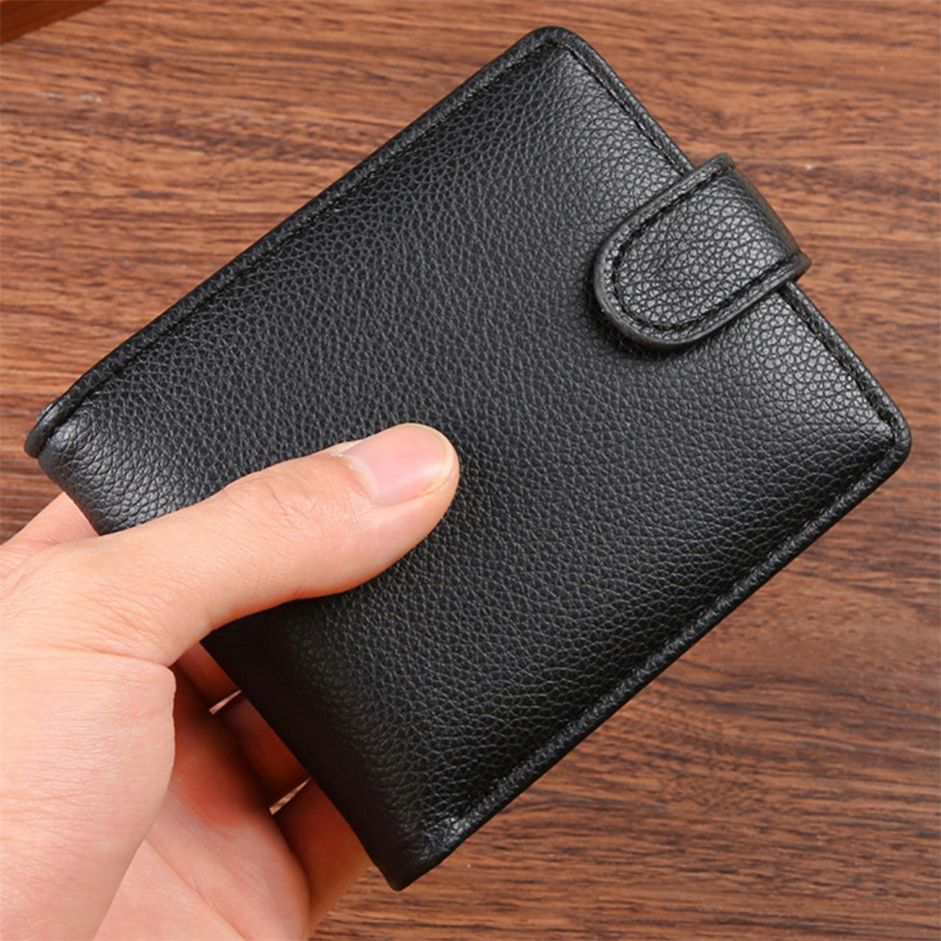 vintage leather mens wallet with multiple card slots and coin pocket