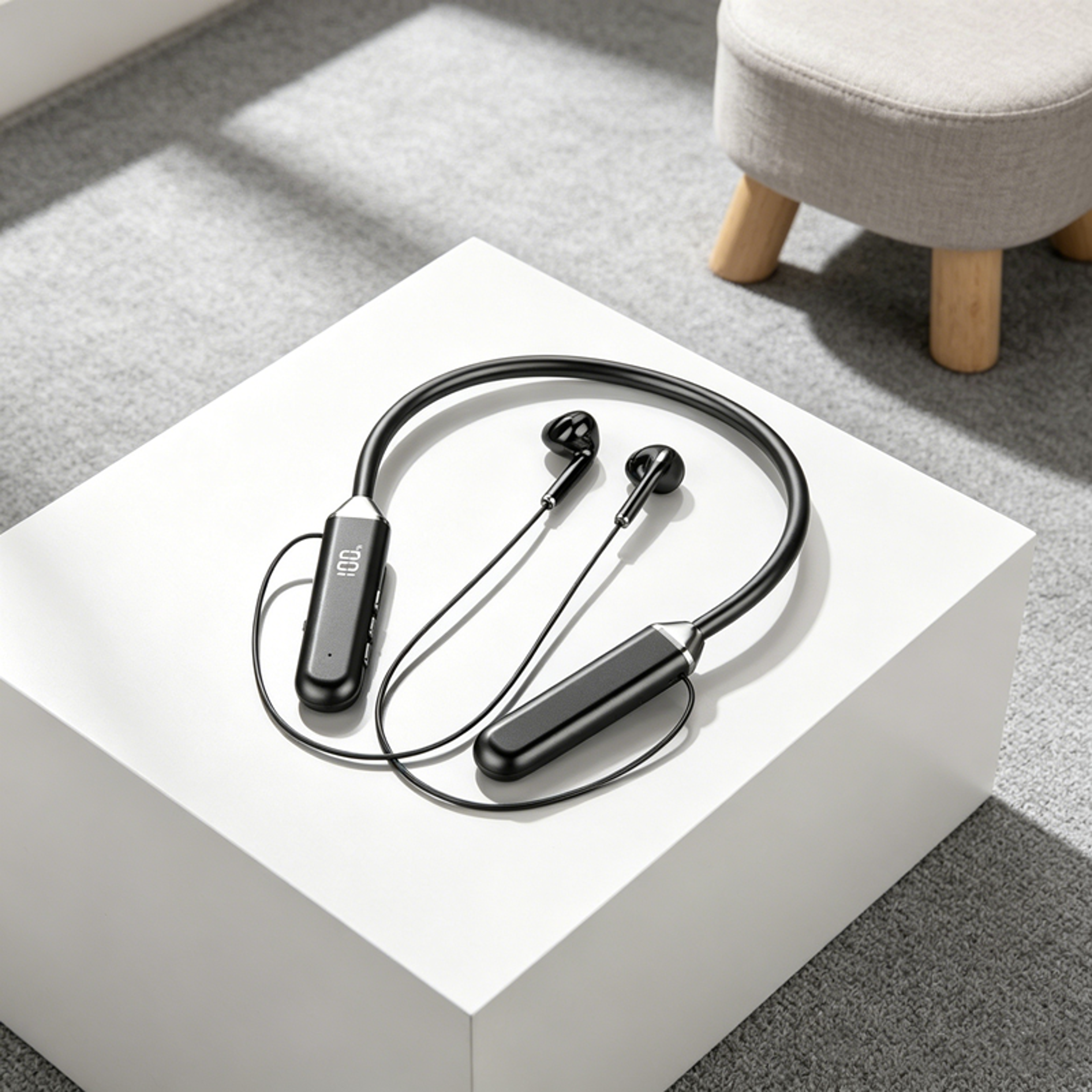 hifi wireless neckband headphones with bluetooth and noise reduction