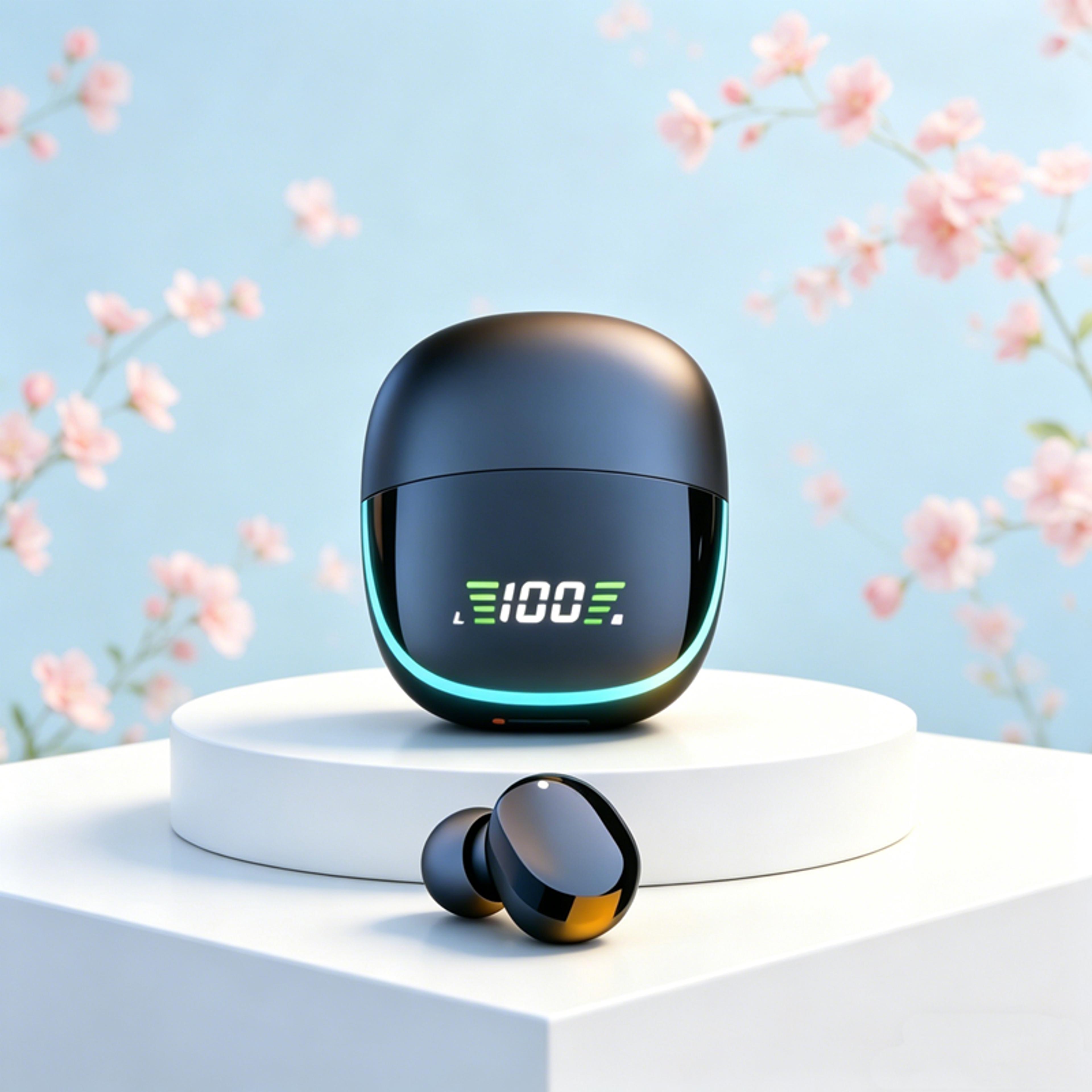 wireless bluetooth earbuds with led display charging case
