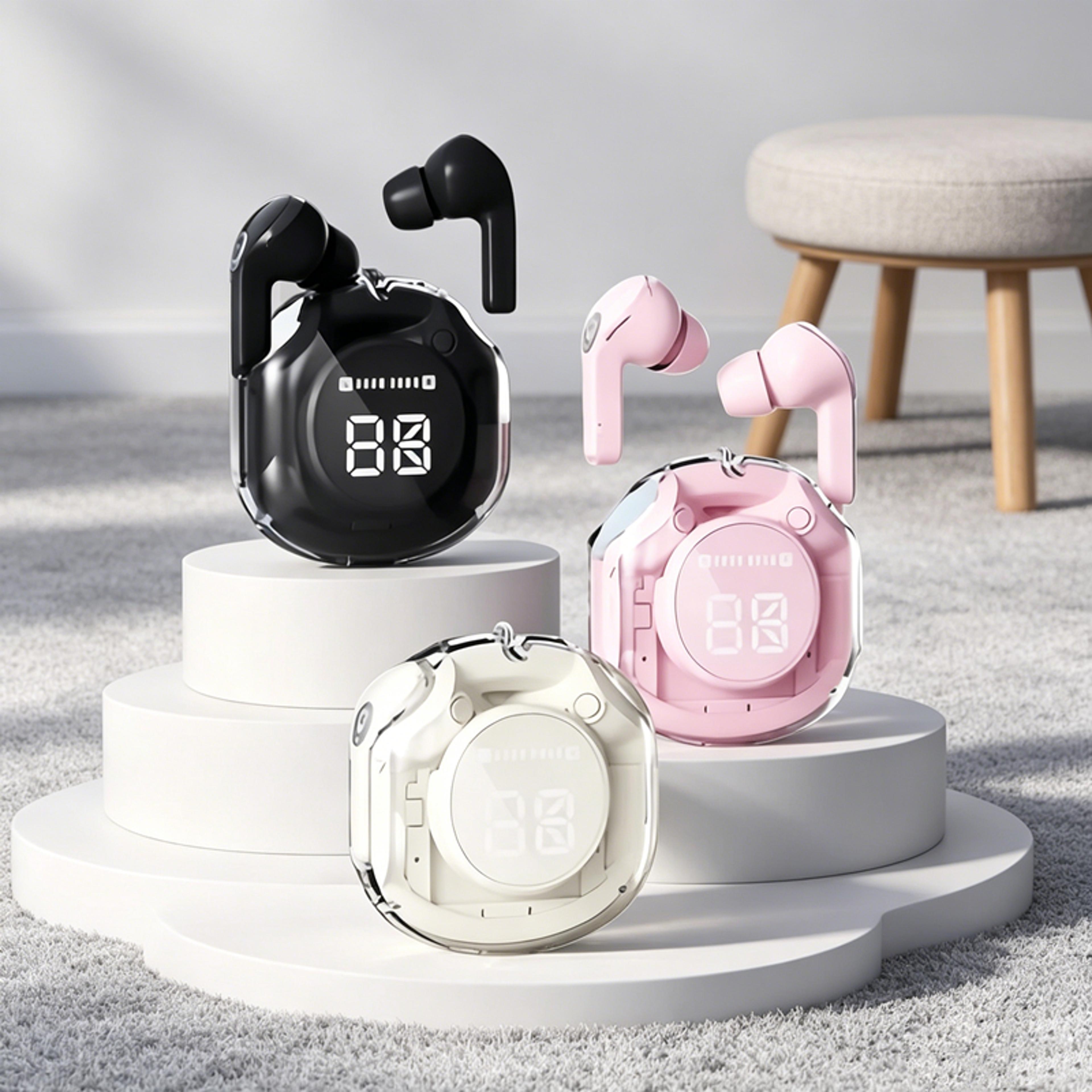 led power display wireless bluetooth earbuds with tws stereo sound