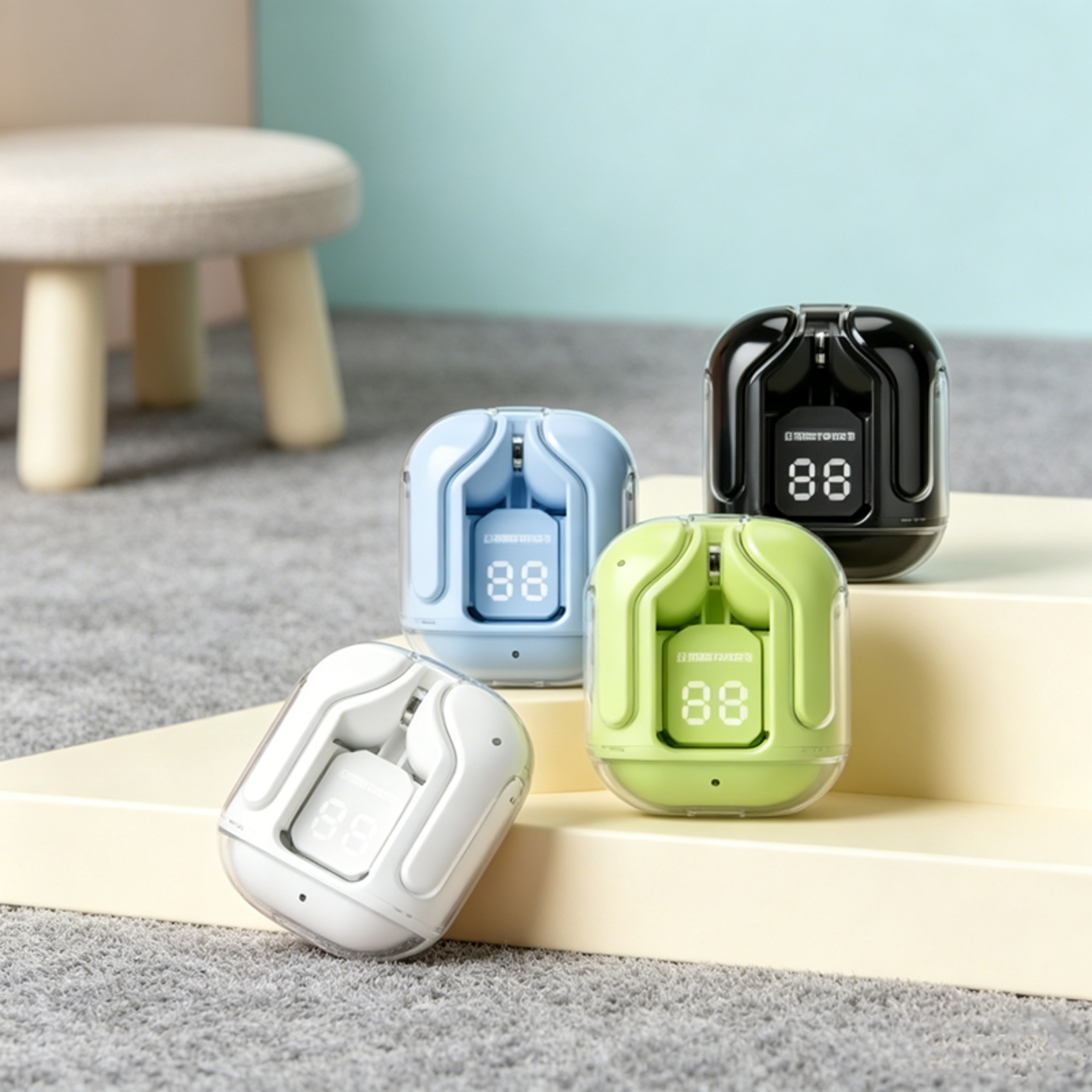 mini bluetooth wireless earbuds with led power display
