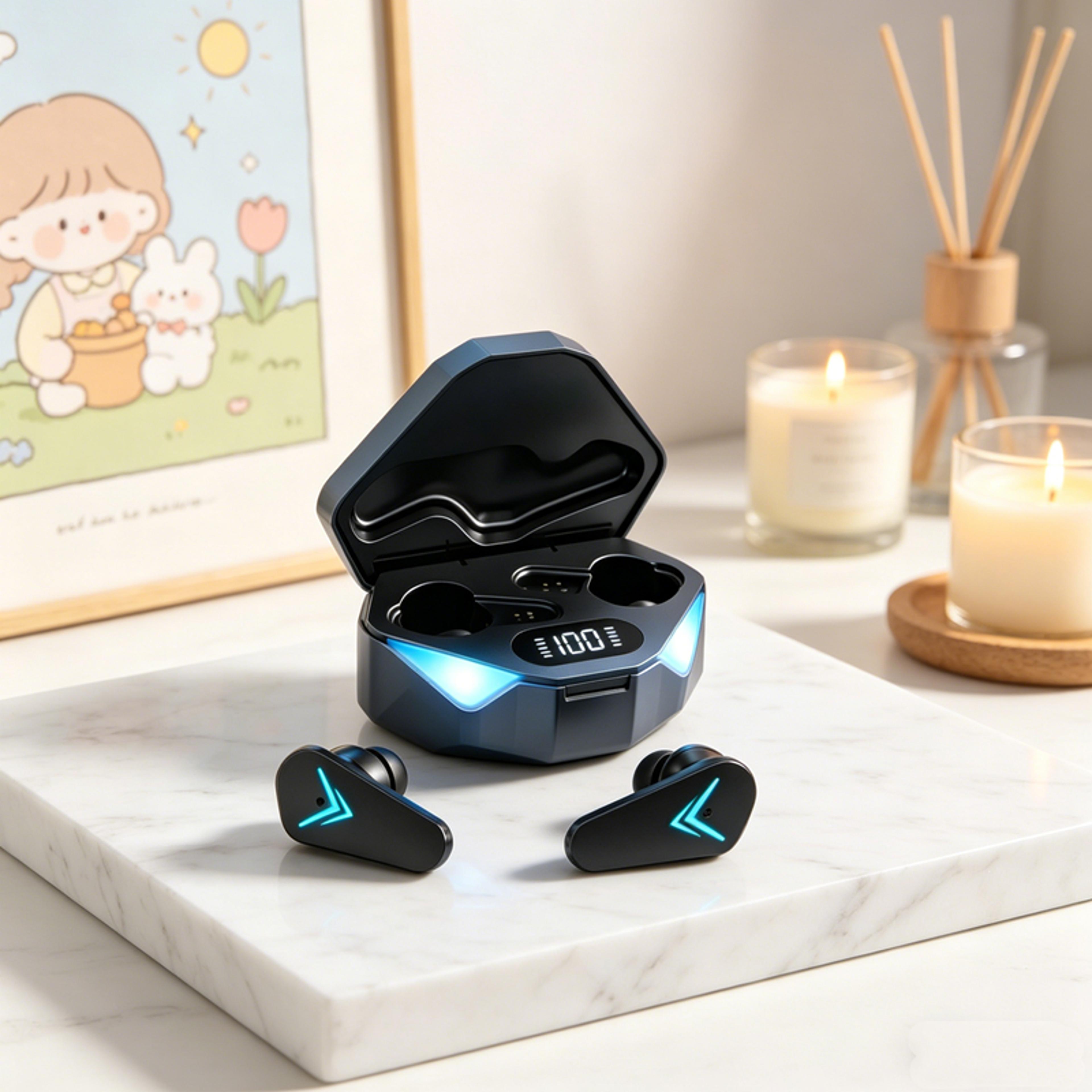 wireless gaming earbuds with mic bass audio bluetooth earphones
