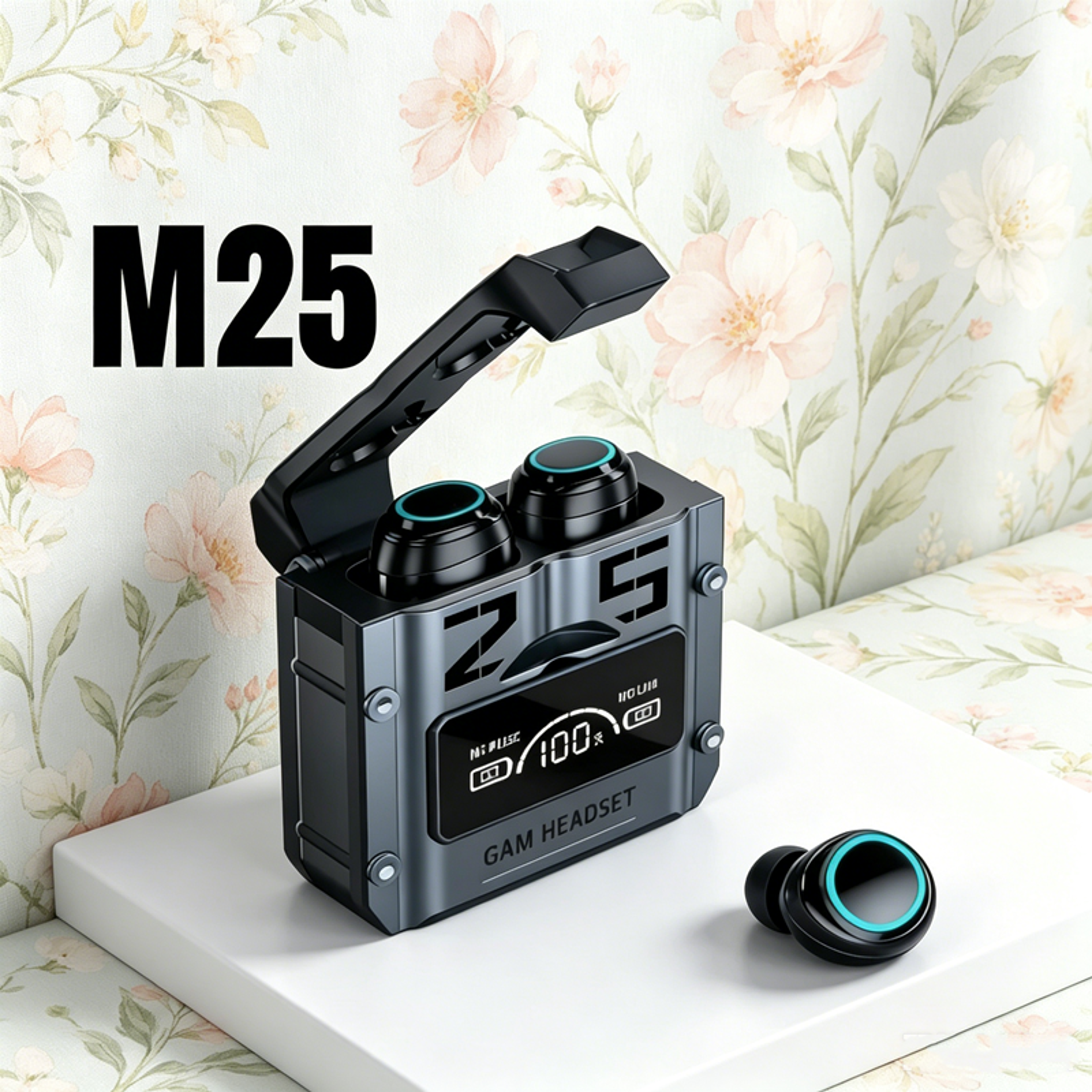 display wireless earbuds with touch control stereo sound