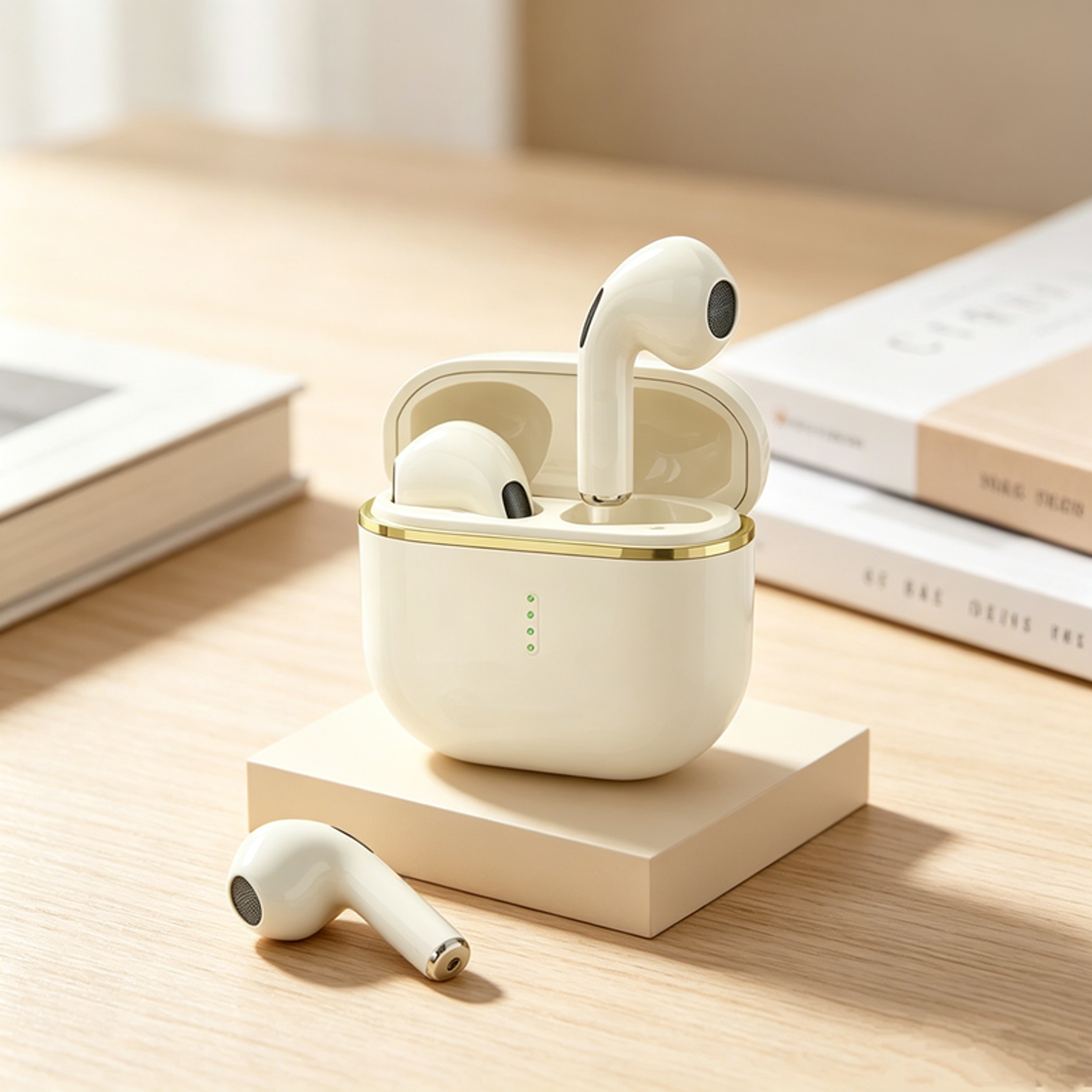 wireless bluetooth earbuds with enc mic and led power display