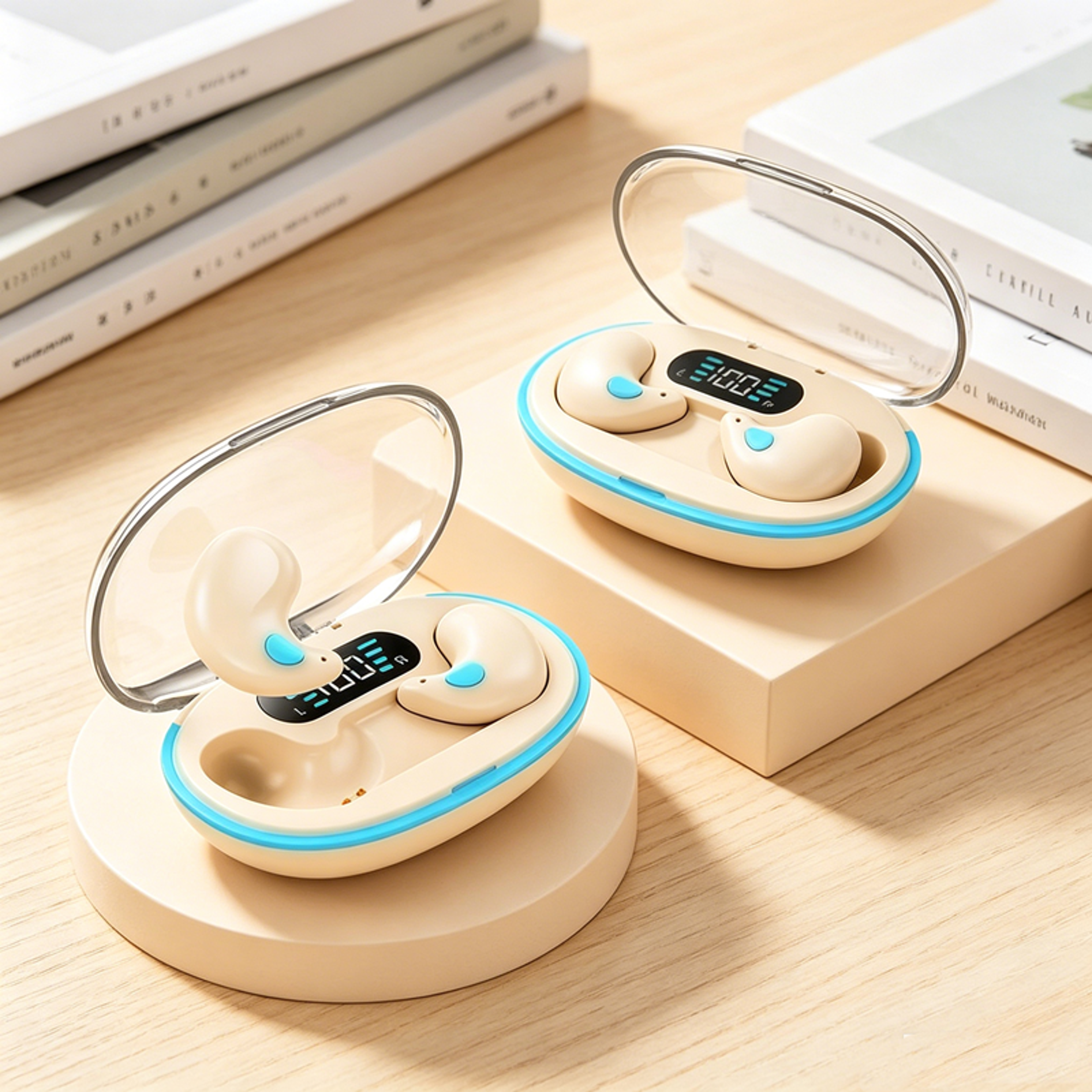 mini sleeping earbuds wireless hidden bluetooth earphones with mic